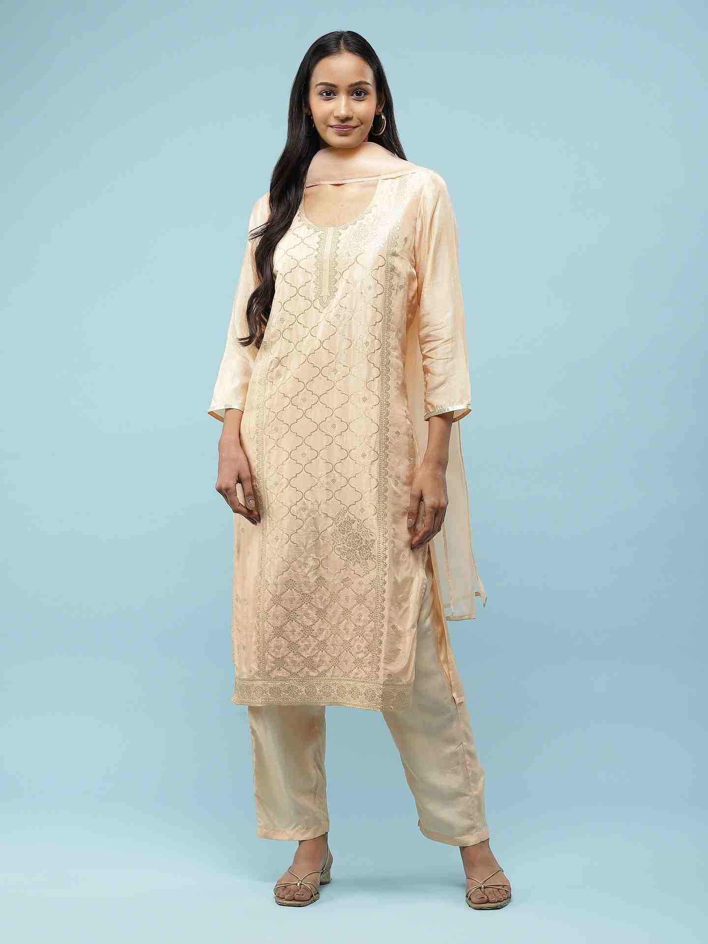 Peach Rushaan Suit Set