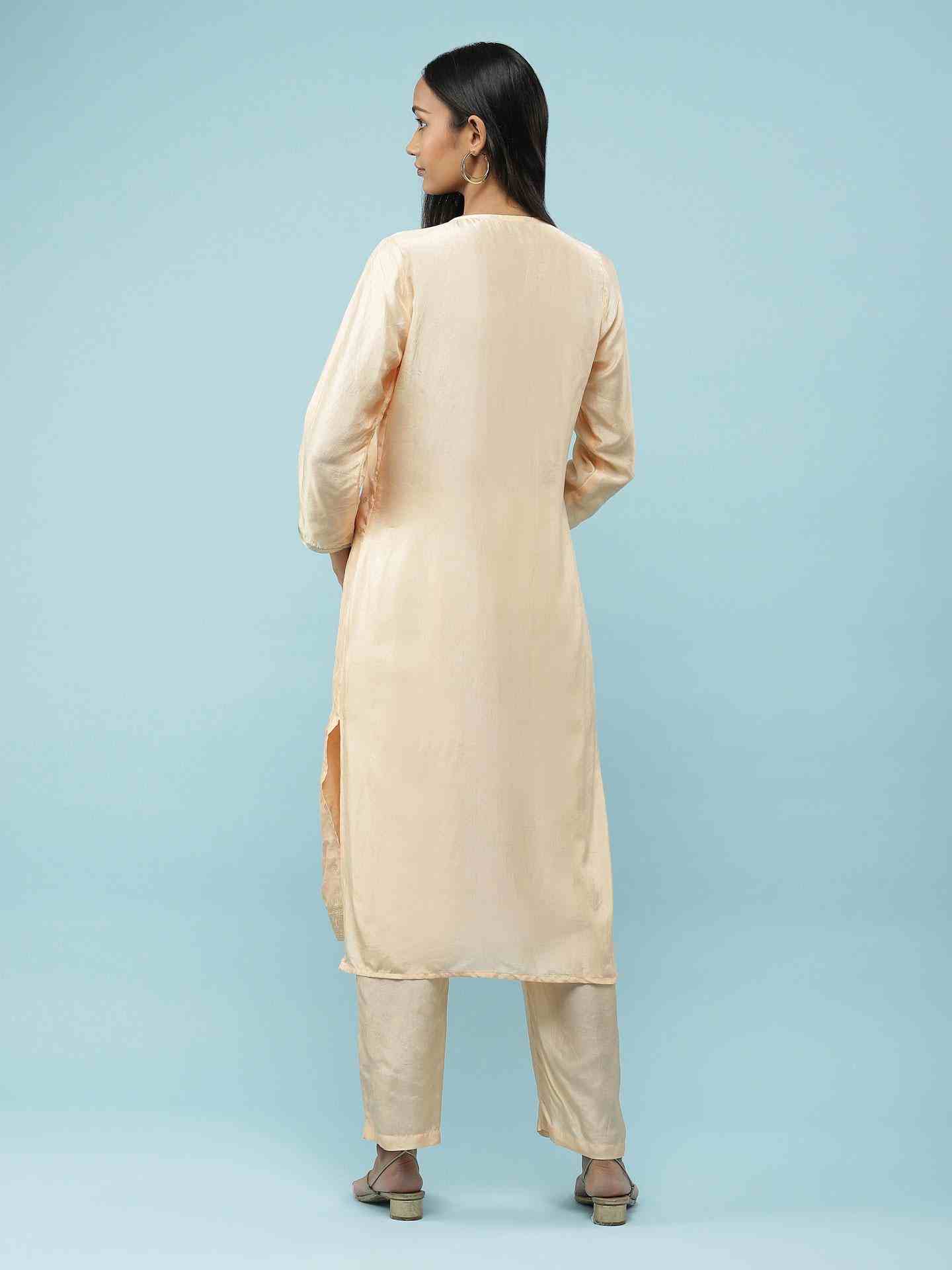 Peach Rushaan Suit Set