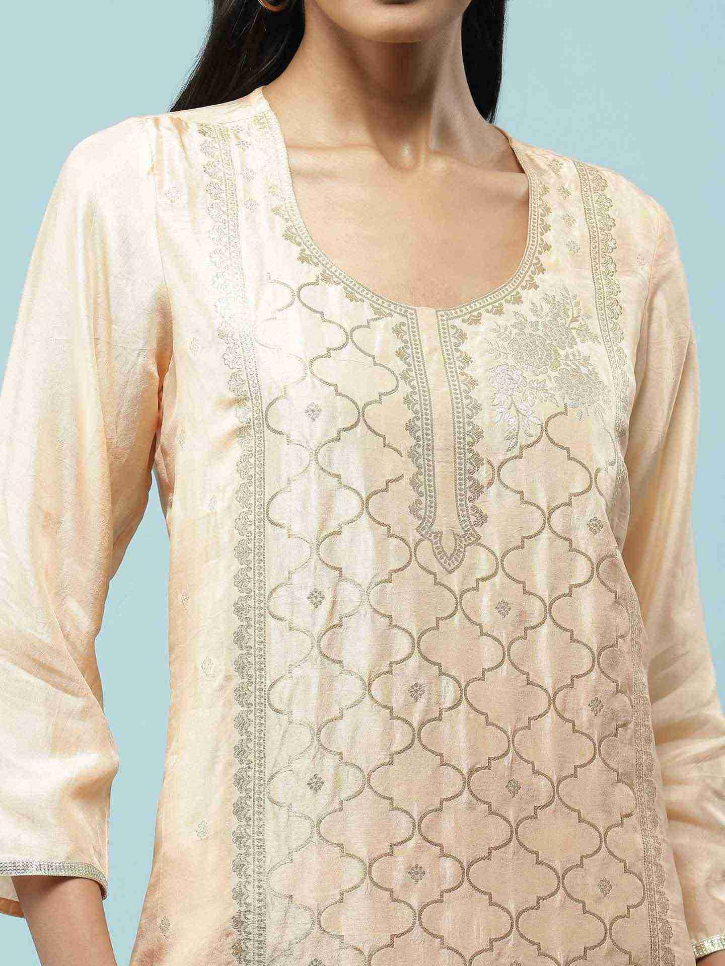 Peach Rushaan Suit Set
