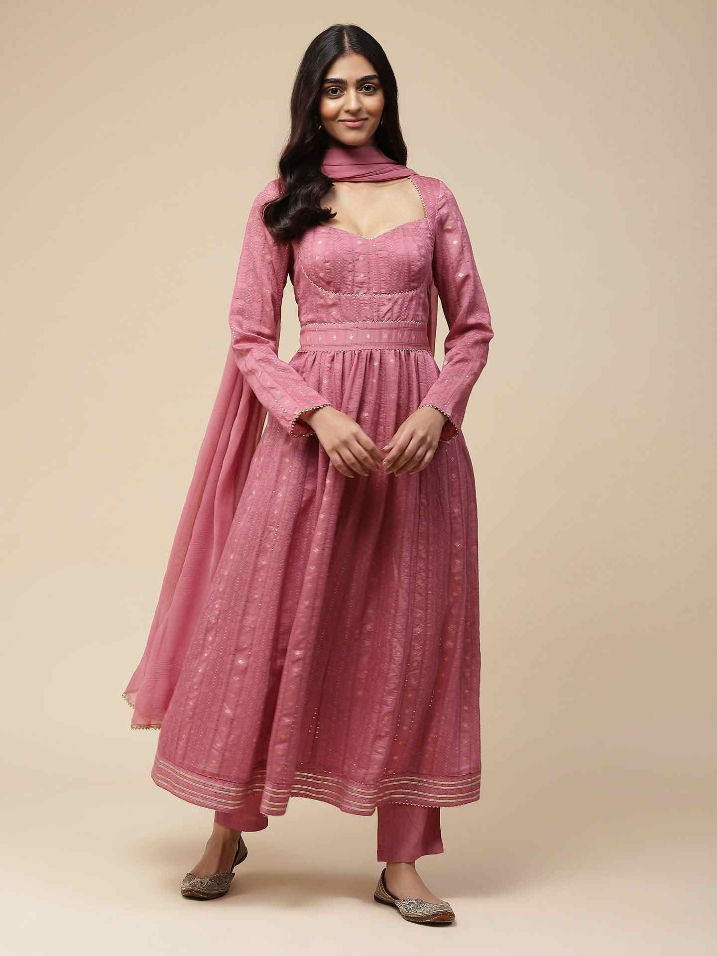 Rose Pink Namah Anarkali Suit