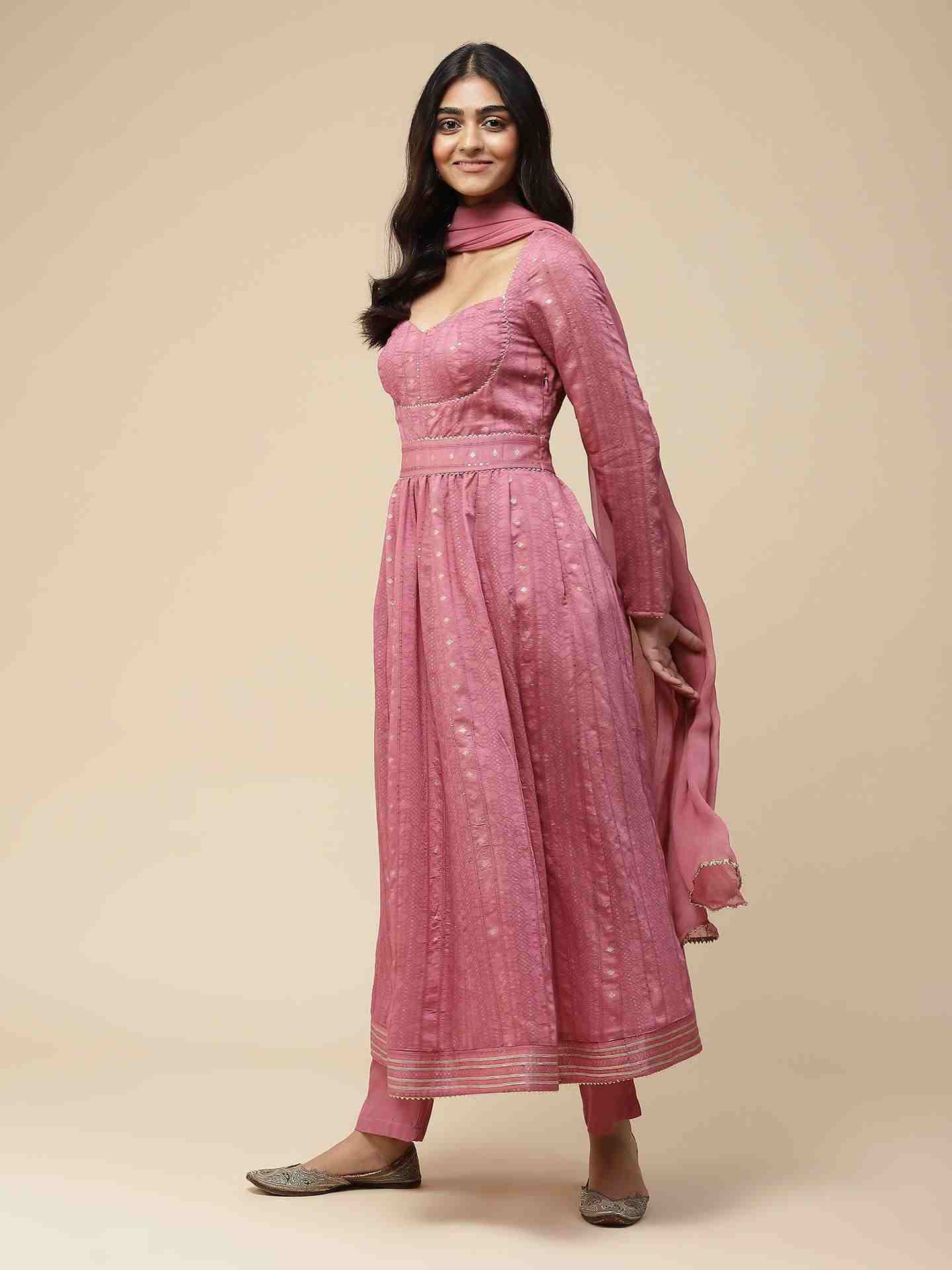 Rose Pink Namah Anarkali Suit
