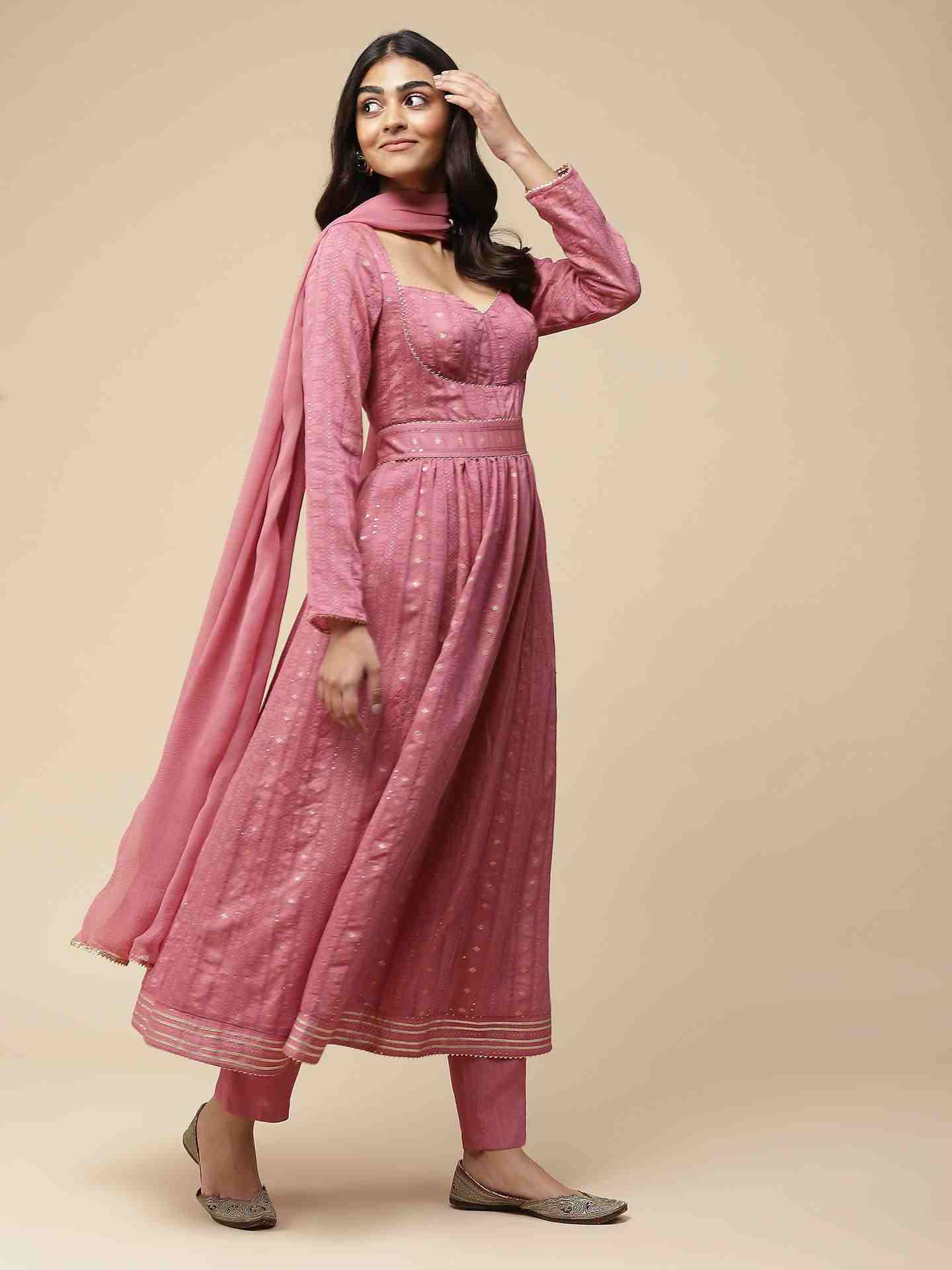 Rose Pink Namah Anarkali Suit