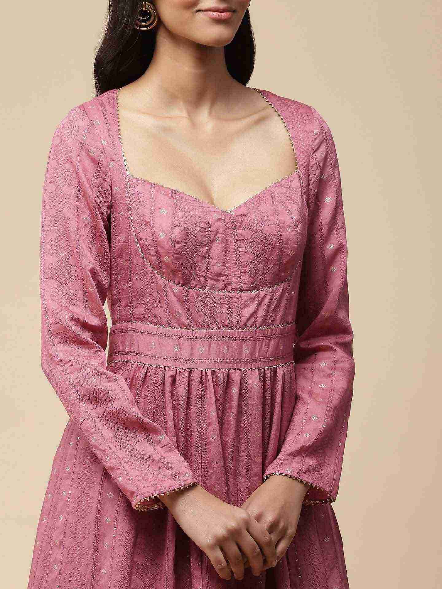 Rose Pink Namah Anarkali Suit