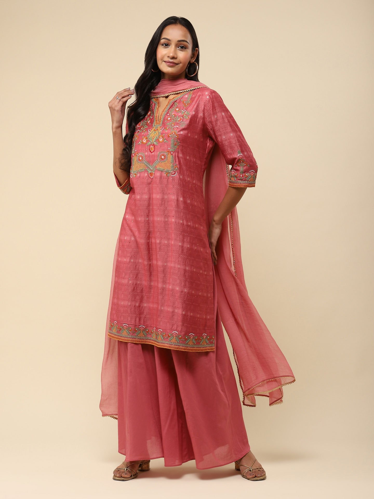 Dusky Pink Namah Sharara Suit
