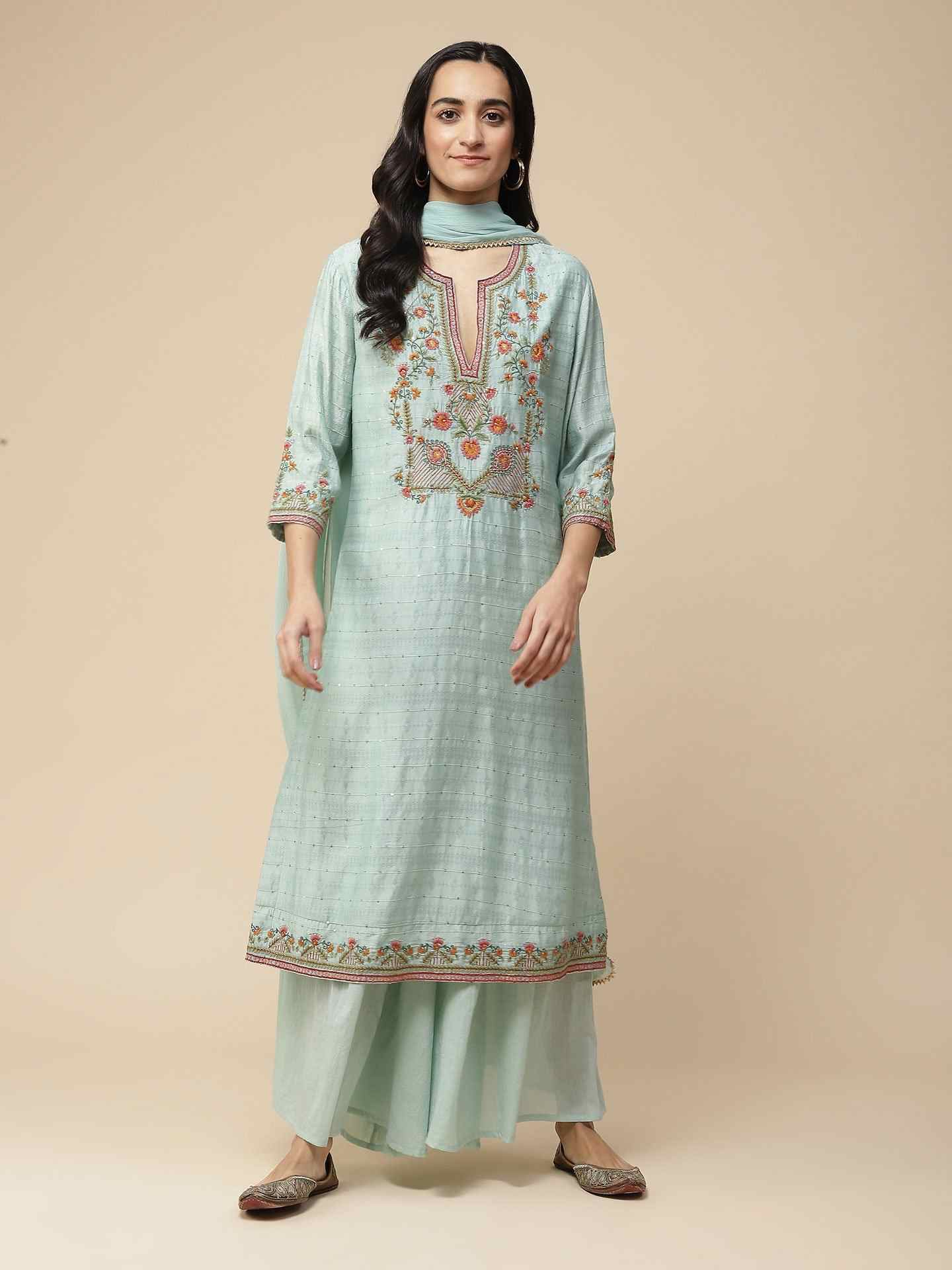 Pastel Green Namah Sharara Suit