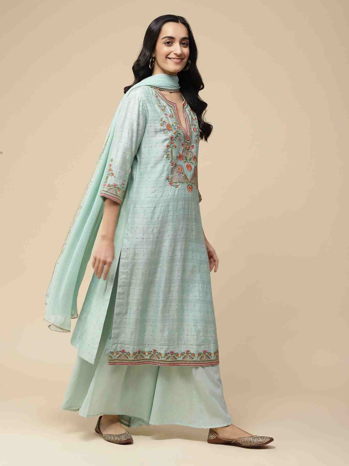 Pastel Green Namah Sharara Suit