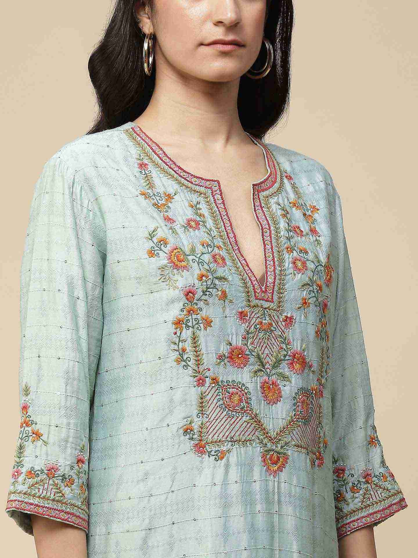 Pastel Green Namah Sharara Suit