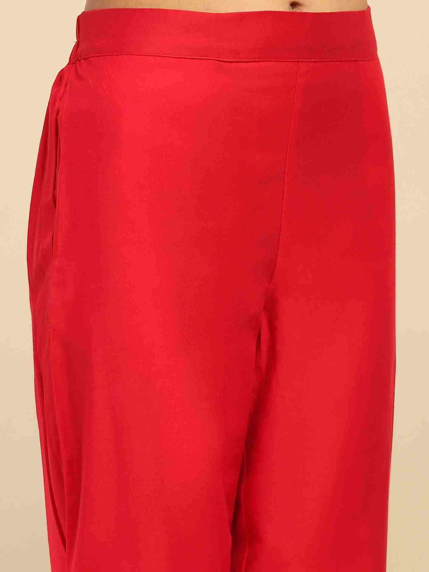 Red Samaira Anarkali Suit Set