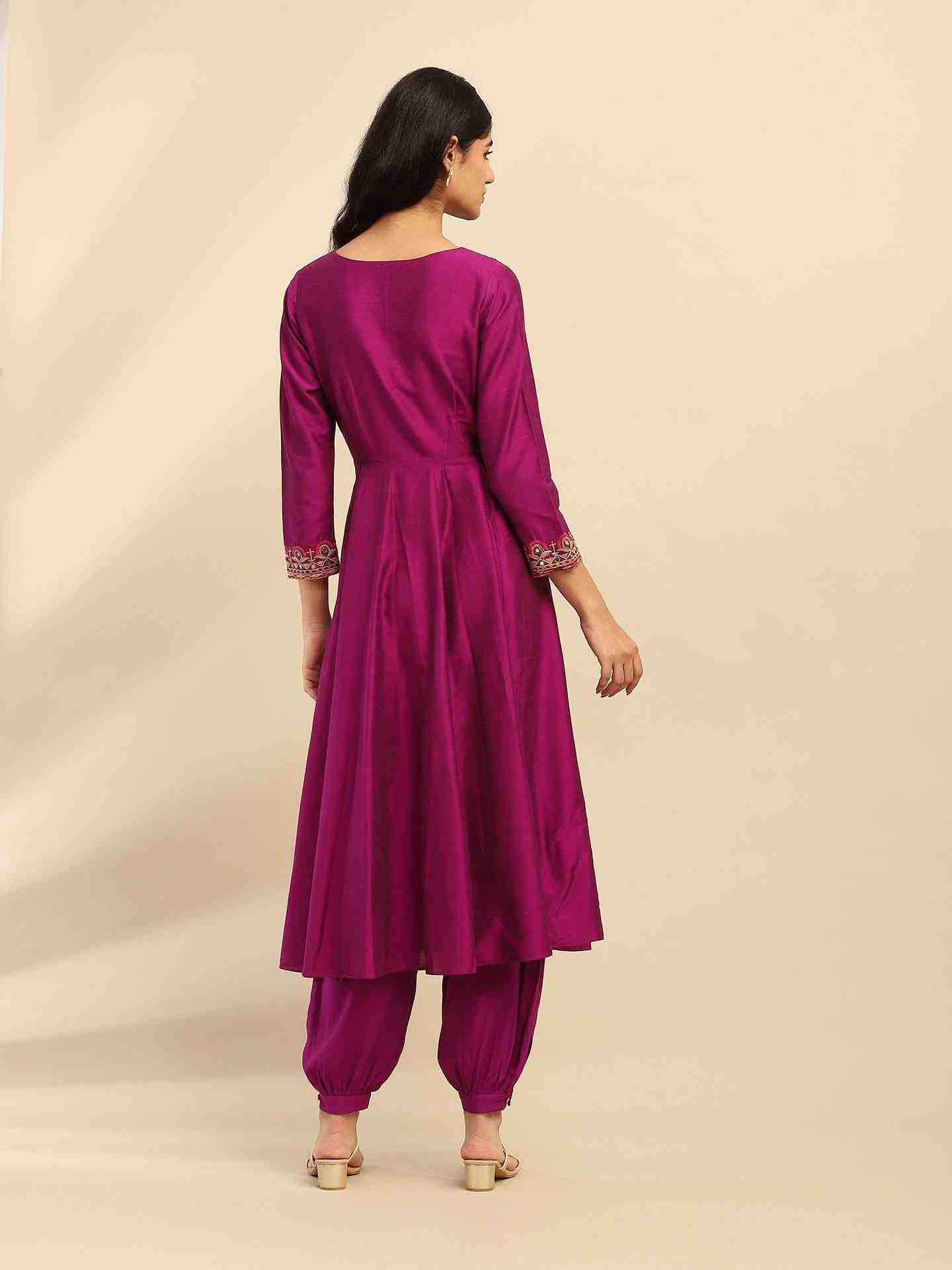 Purple Tanishqa Solid Anarkali Suit
