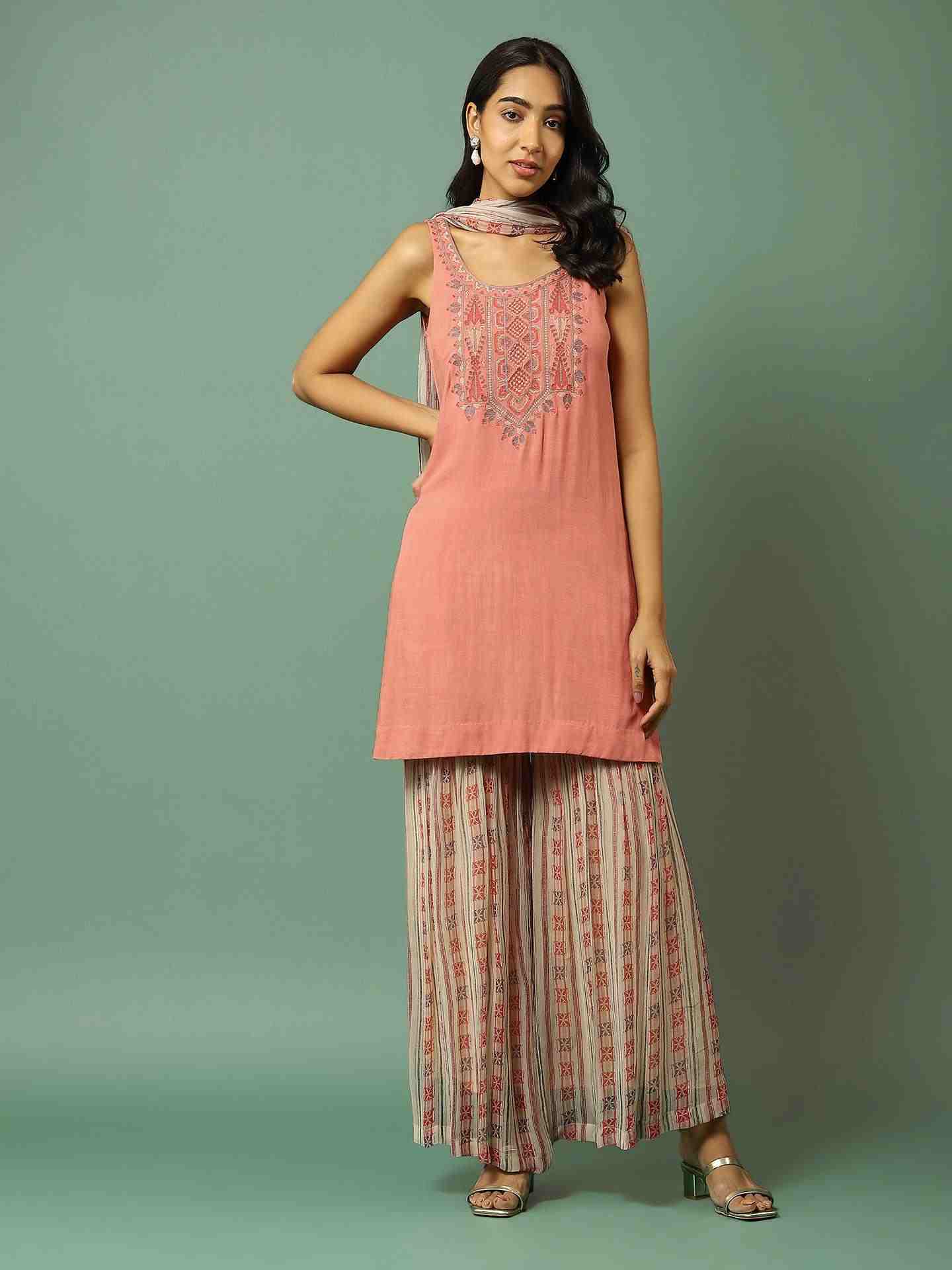 Rust Darshana Sharara Suit