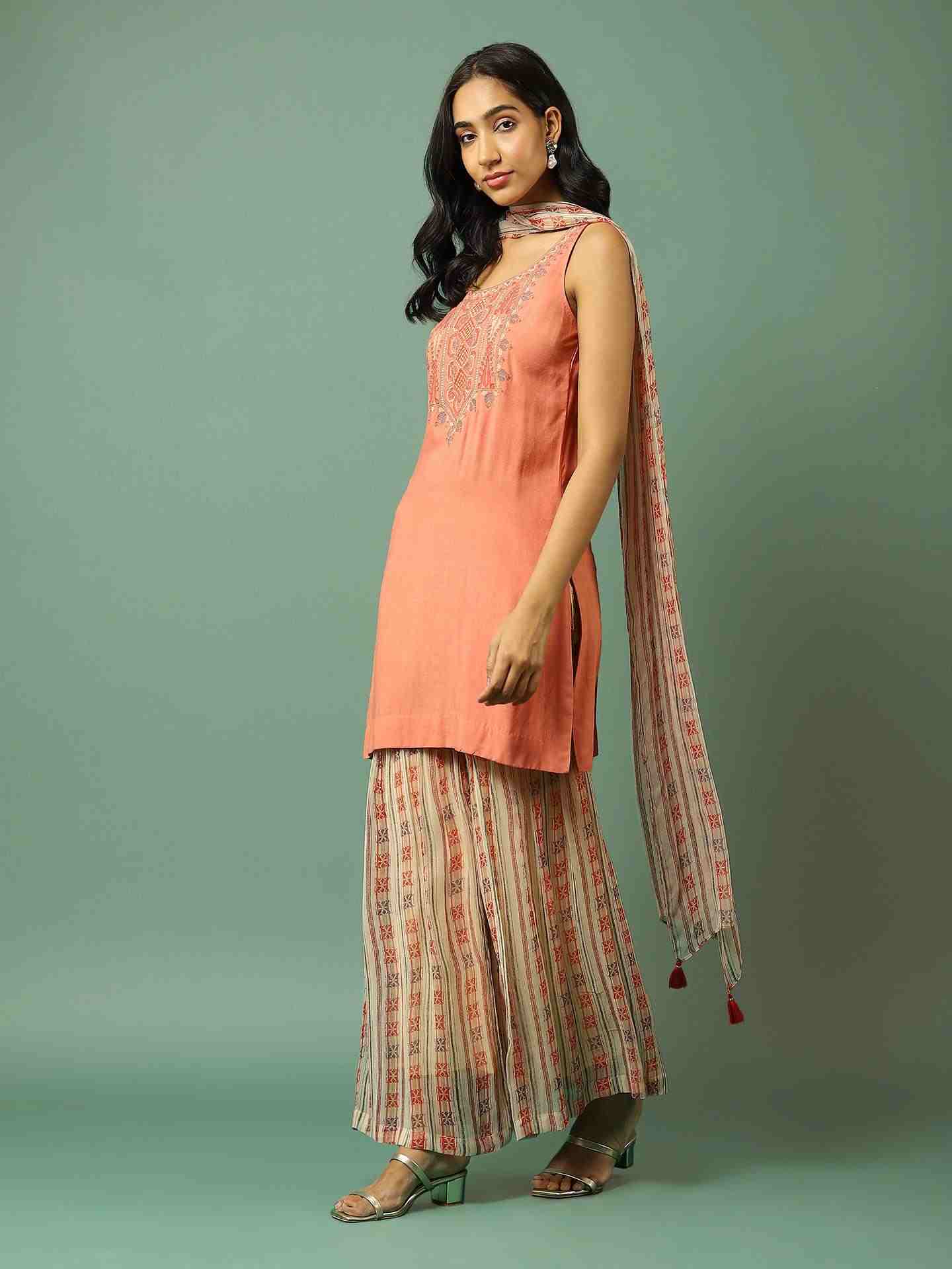 Rust Darshana Sharara Suit
