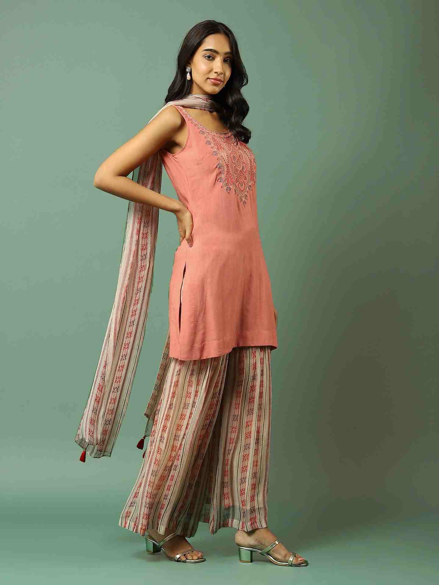 Rust Darshana Sharara Suit