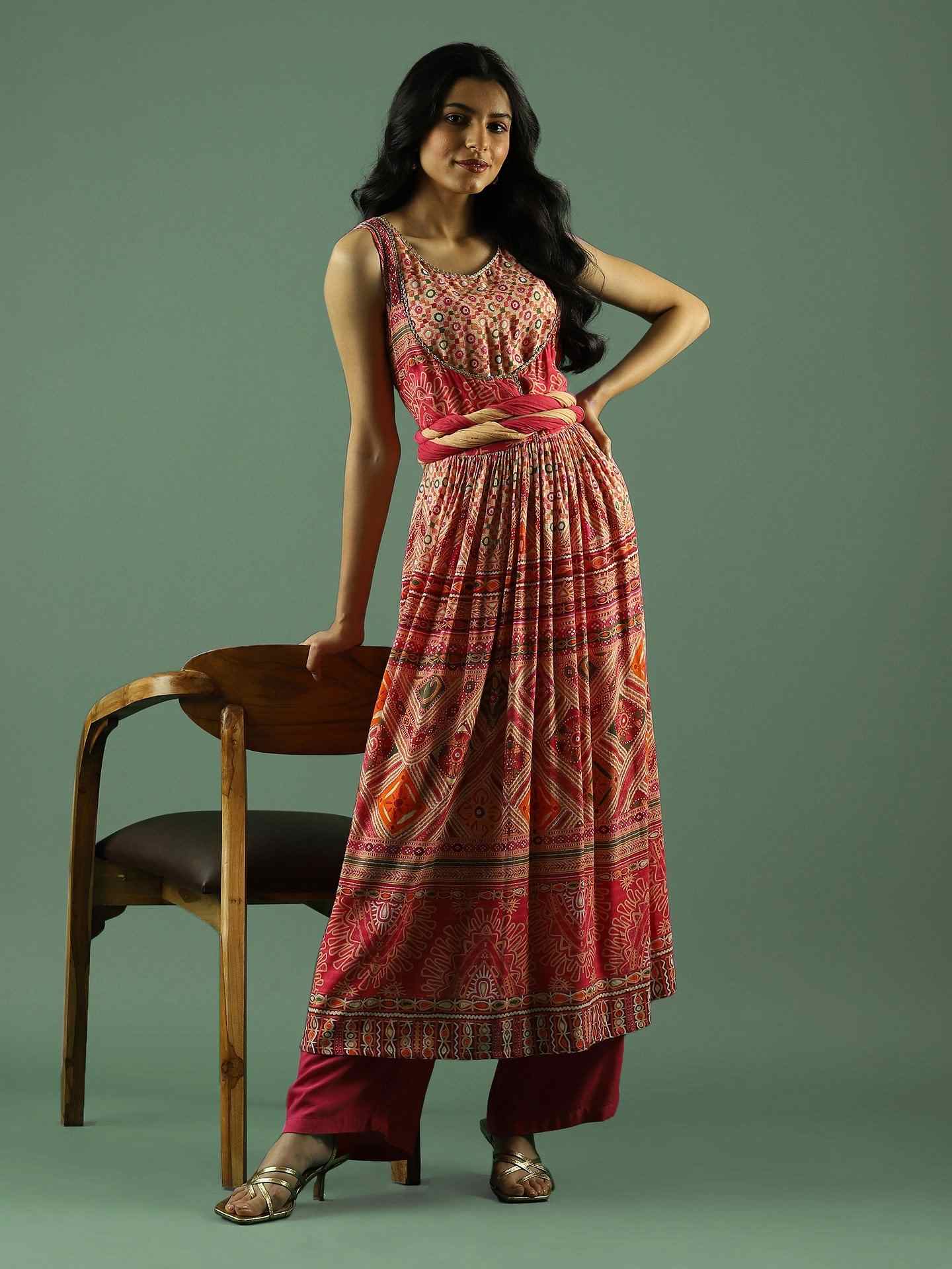 Pink Jiva Anarkali Suit