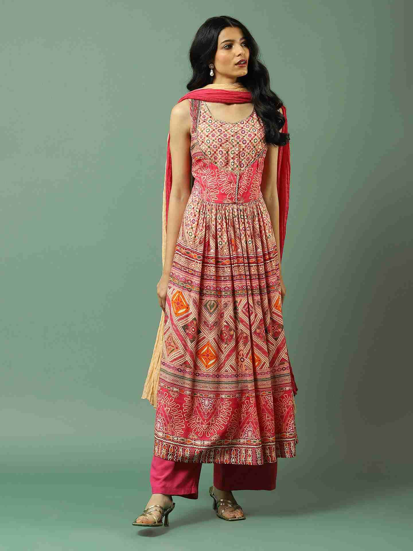 Pink Jiva Anarkali Suit