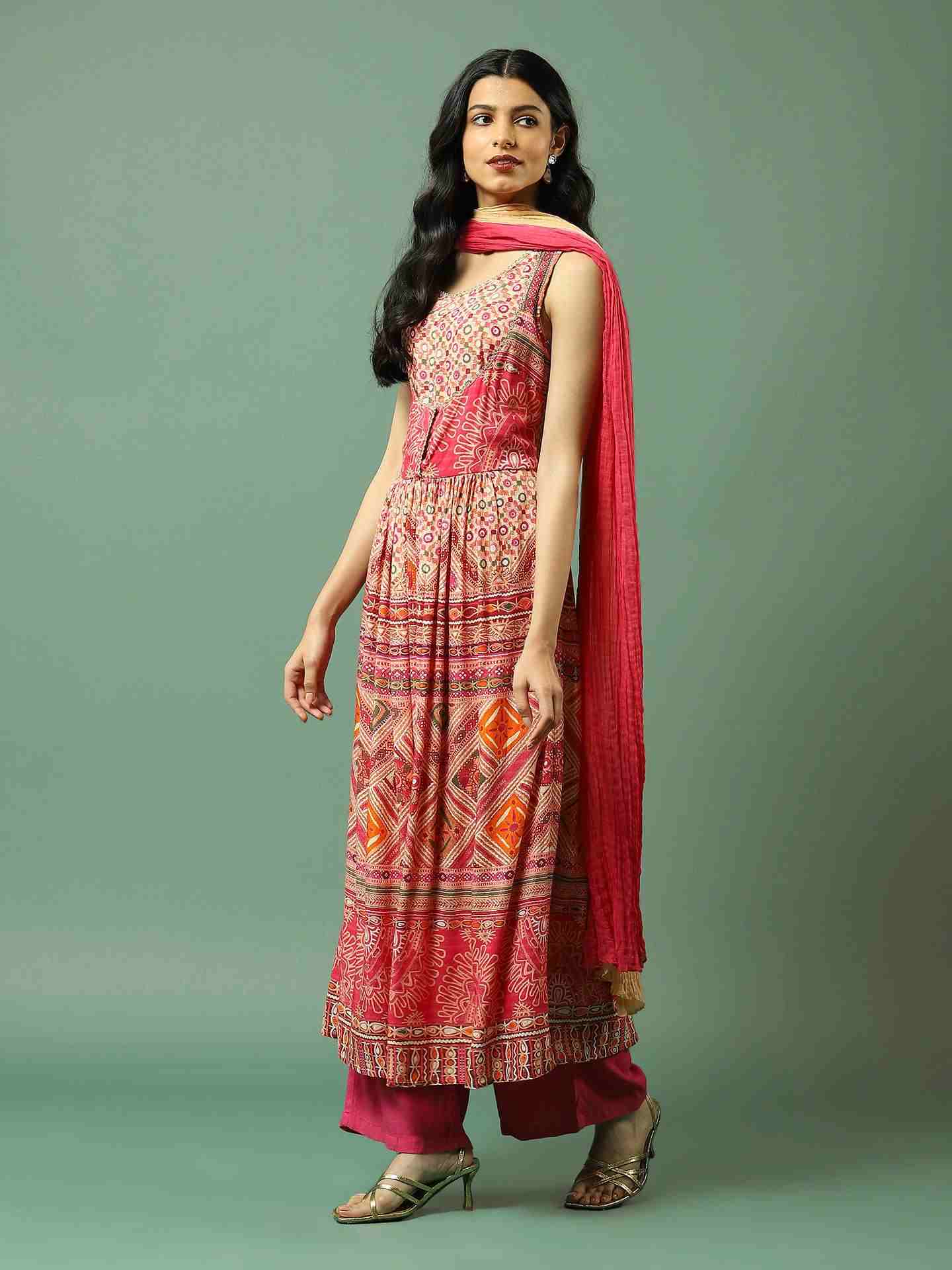 Pink Jiva Anarkali Suit