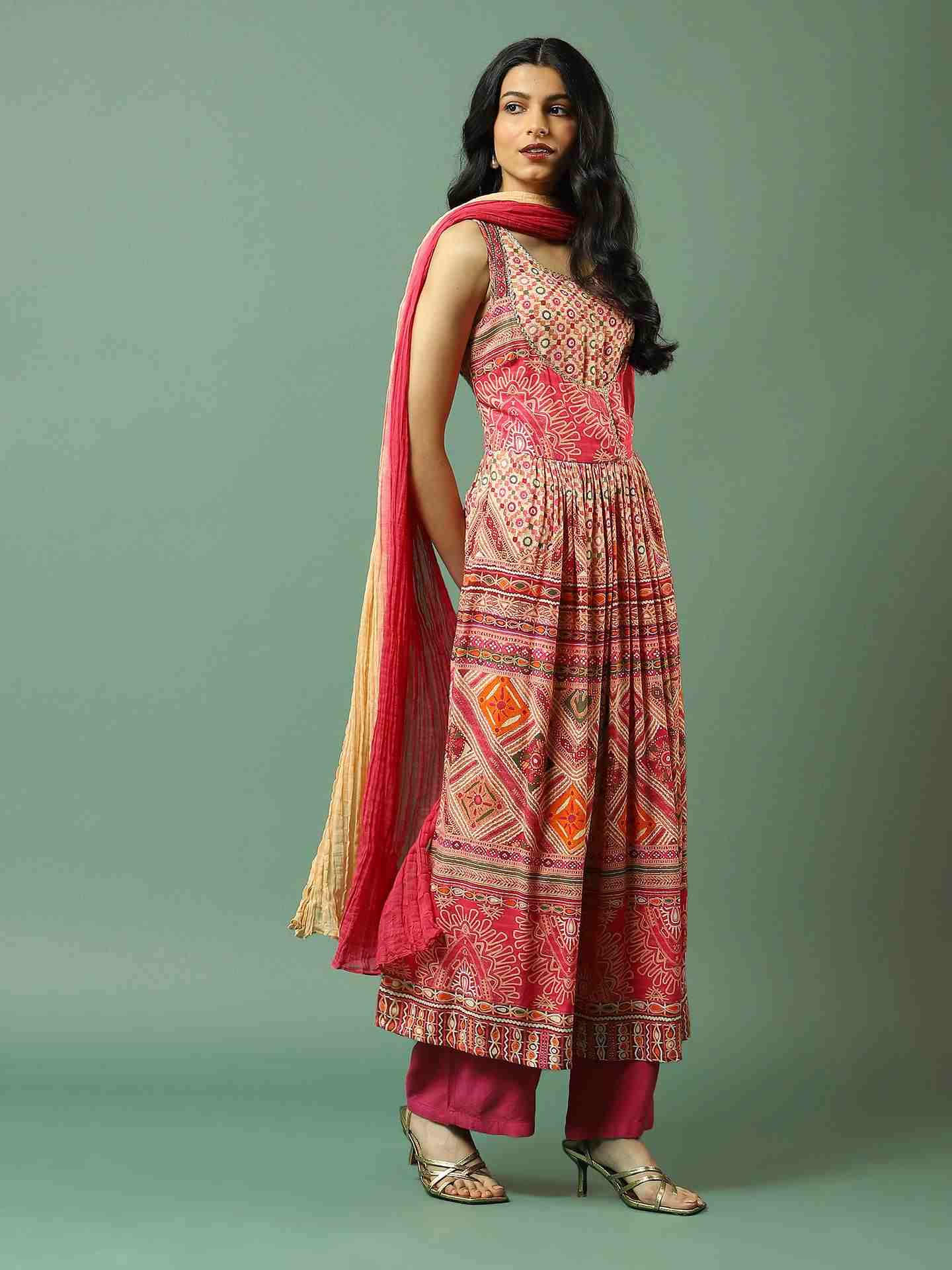 Pink Jiva Anarkali Suit