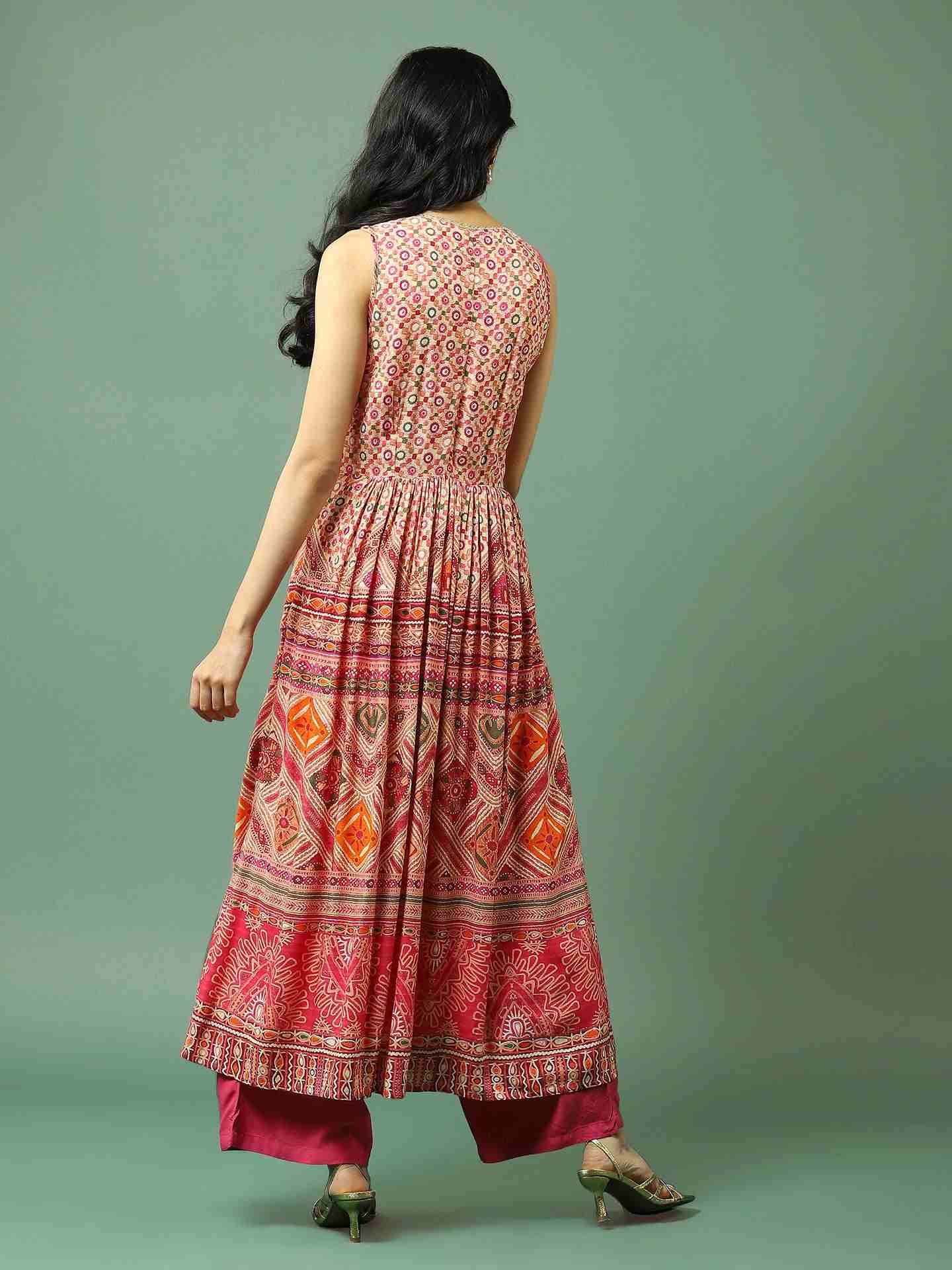 Pink Jiva Anarkali Suit