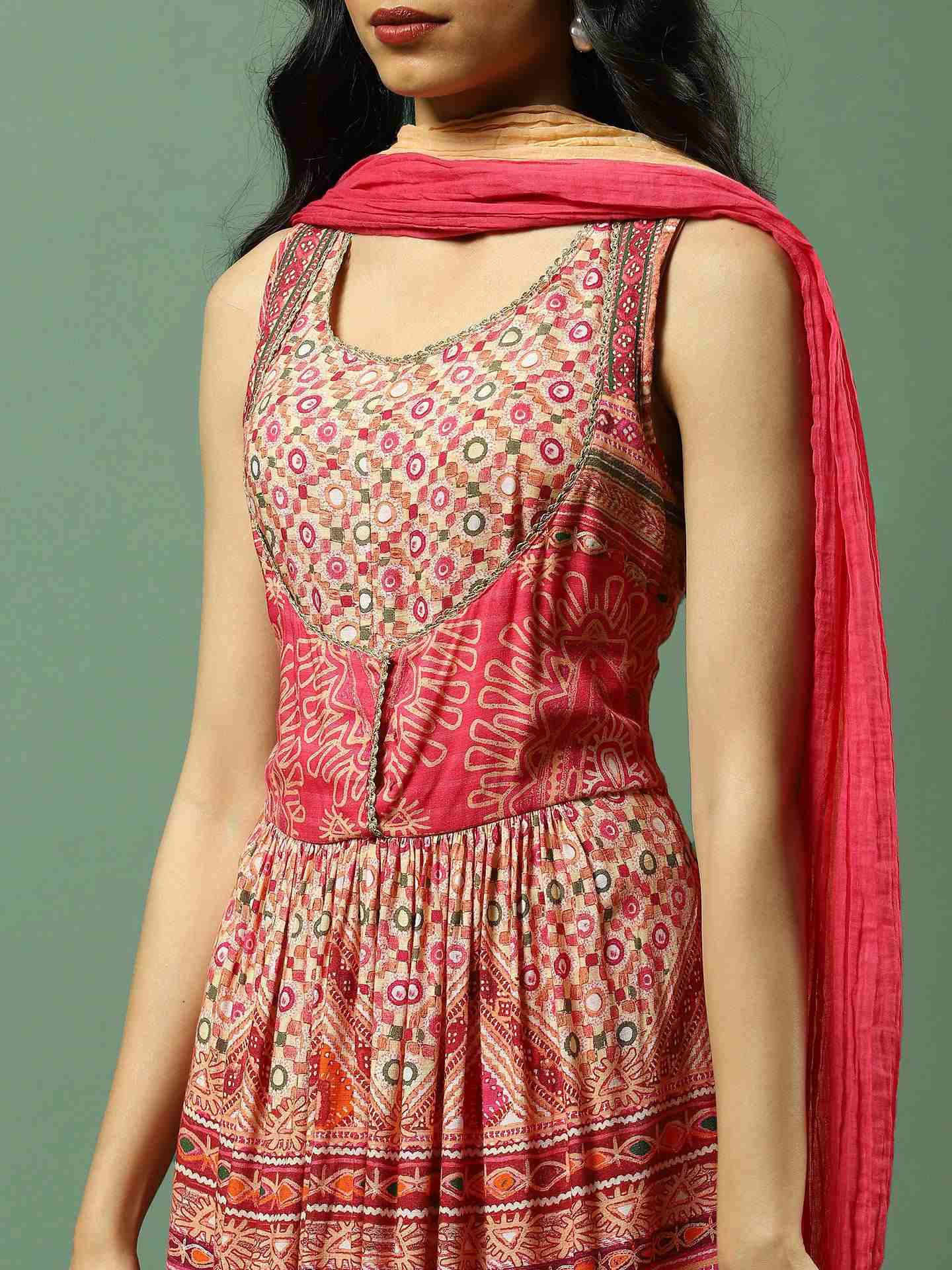 Pink Jiva Anarkali Suit