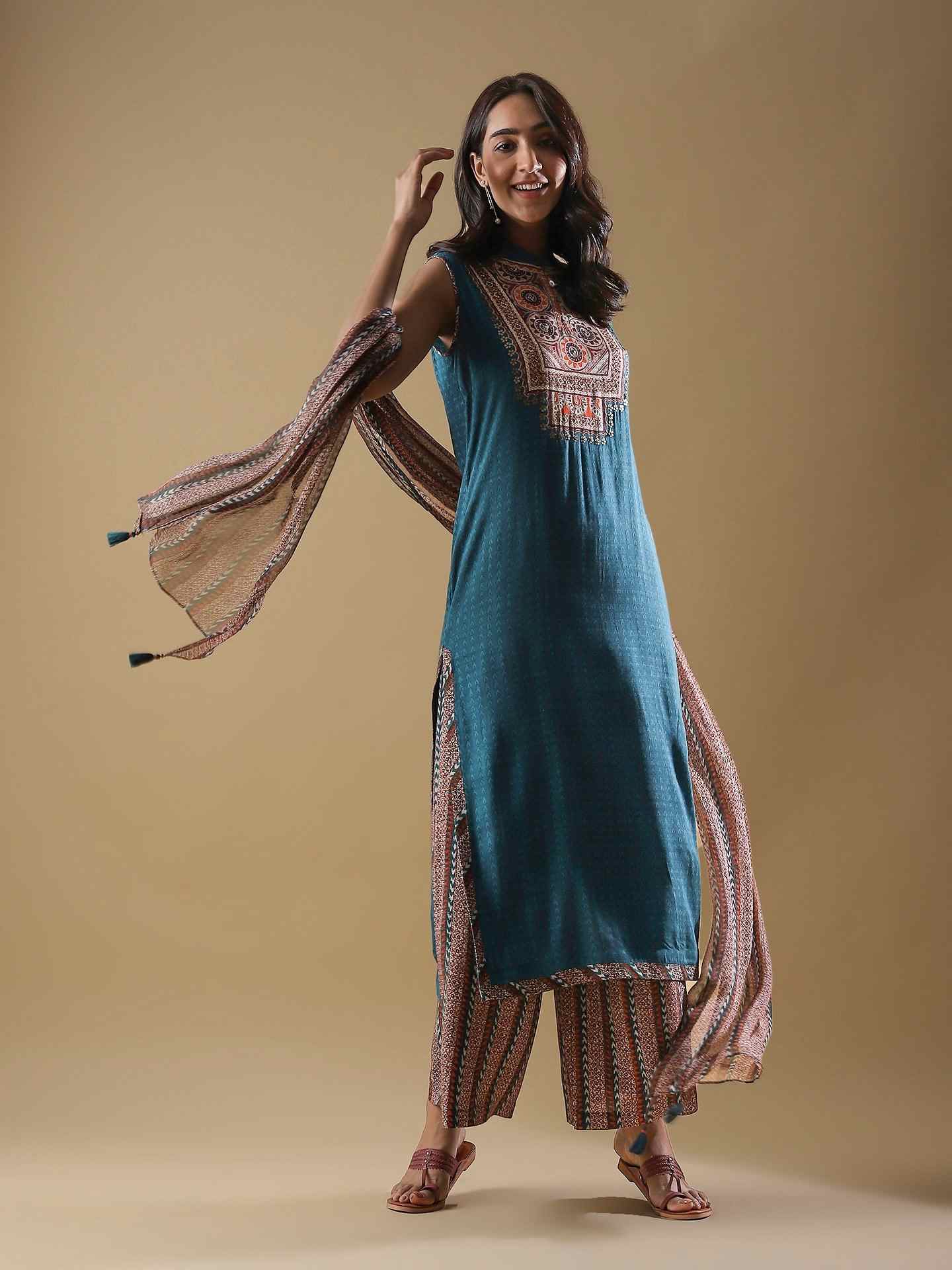 Teal Nitya Suit Set