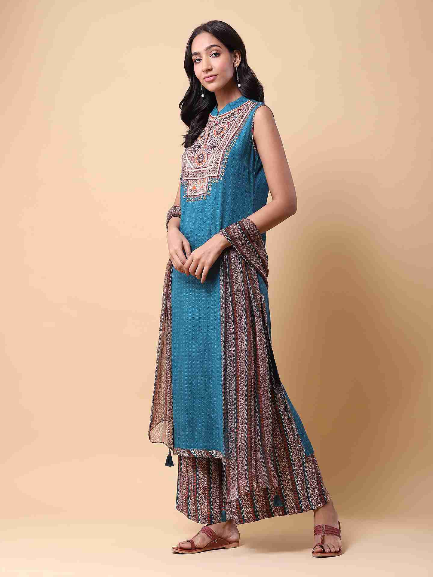 Teal Nitya Suit Set