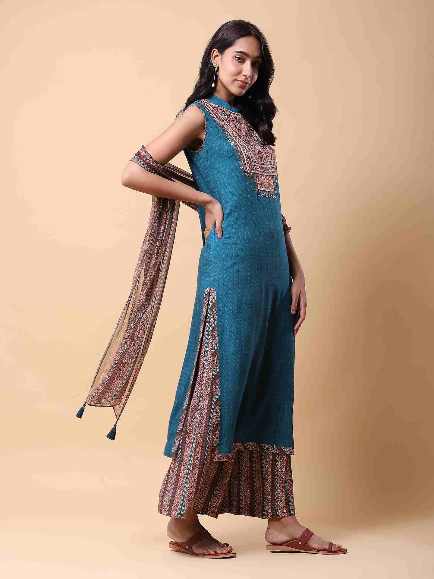 Teal Nitya Suit Set