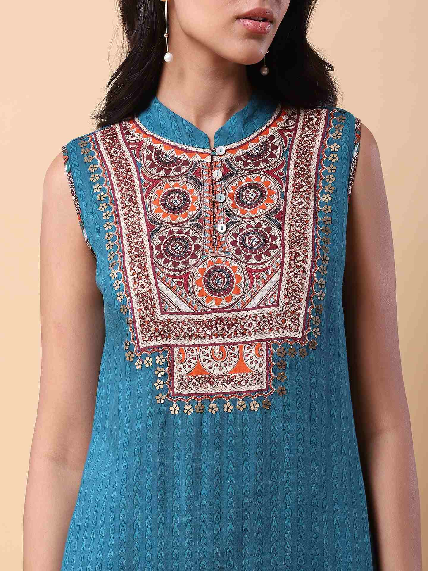 Teal Nitya Suit Set