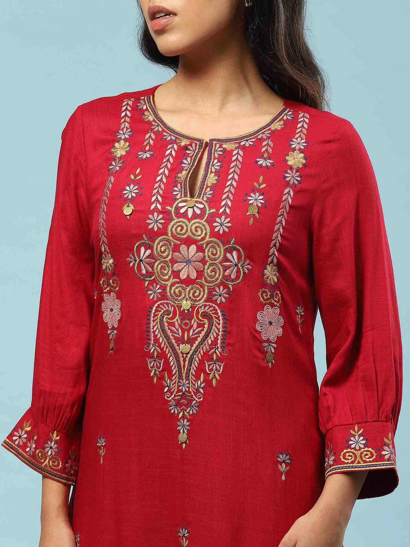 Magenta Jiva Solid Suit Set