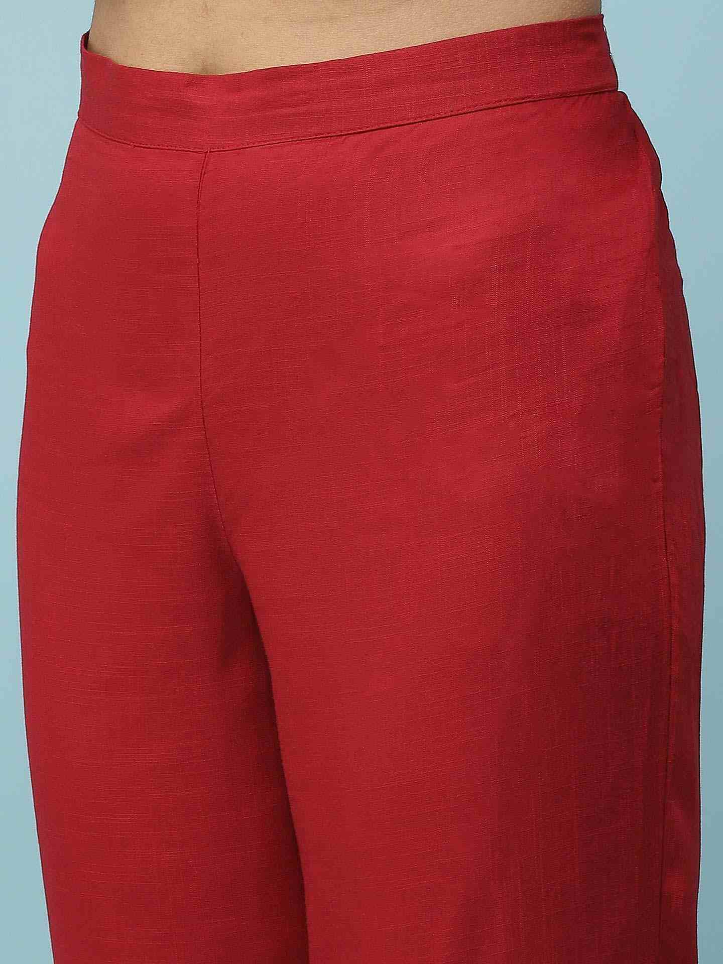 Red Viti Solid Suit Set