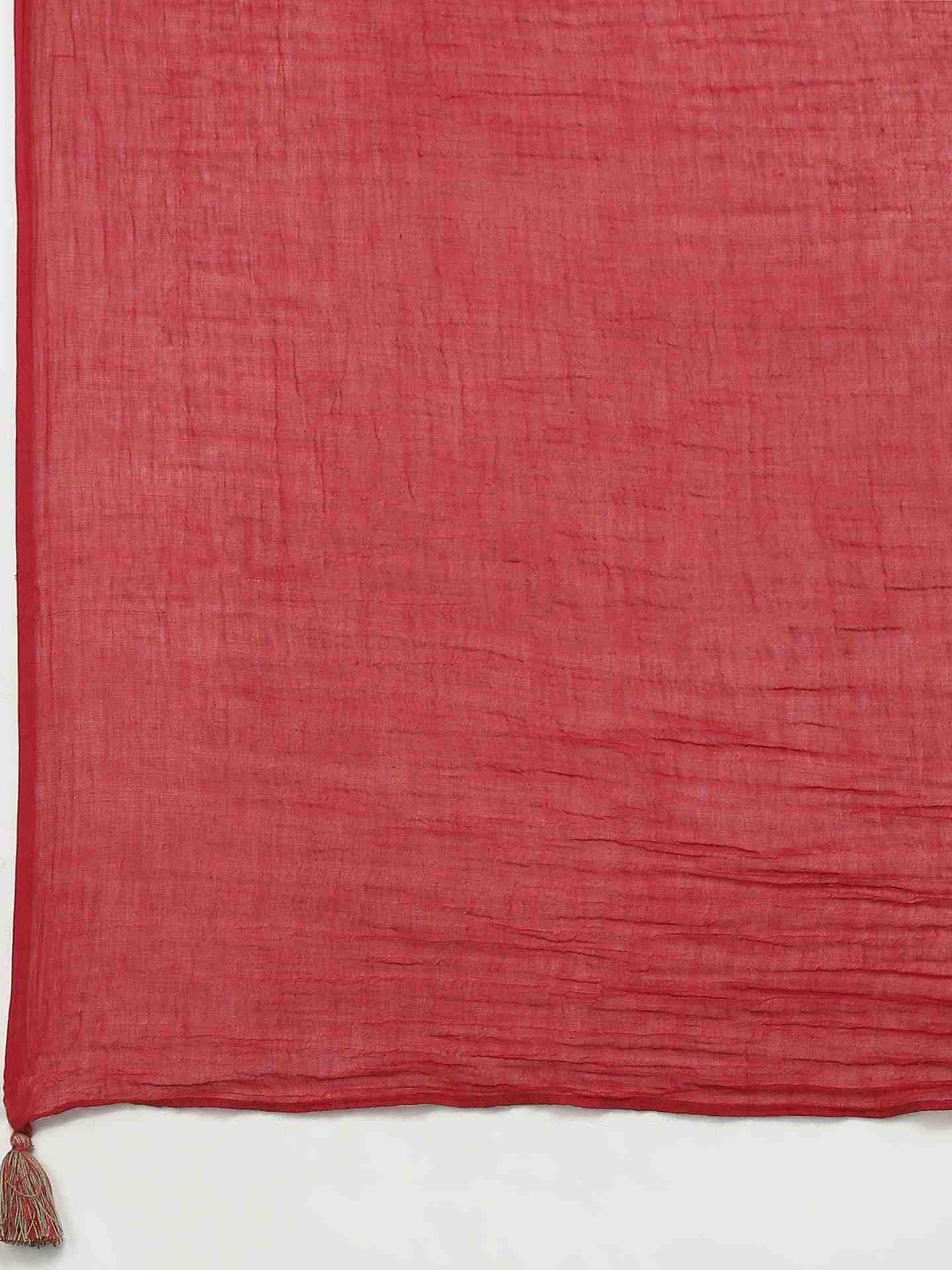 Red Viti Solid Suit Set