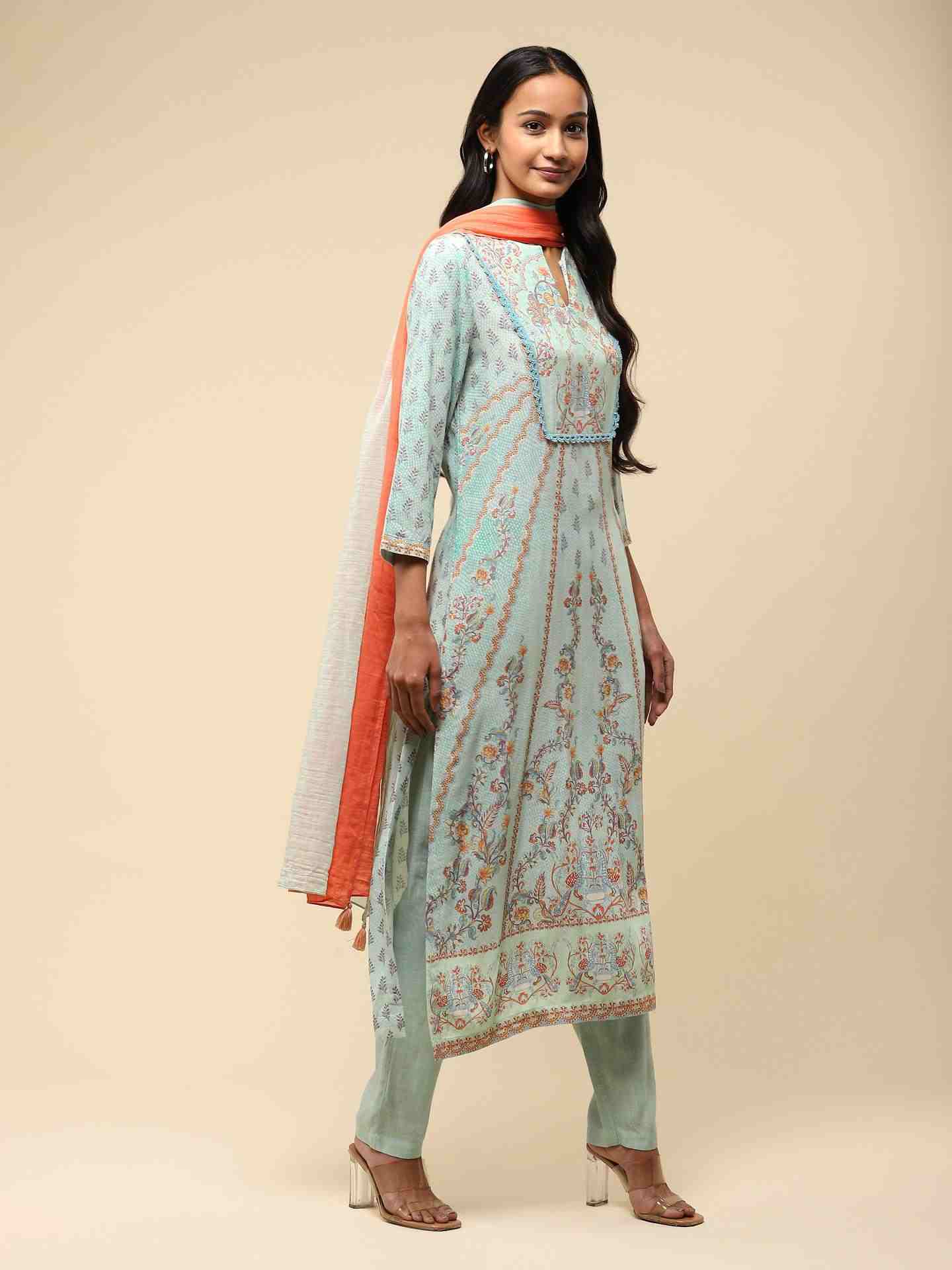 Mint Kalamkari Suit Set