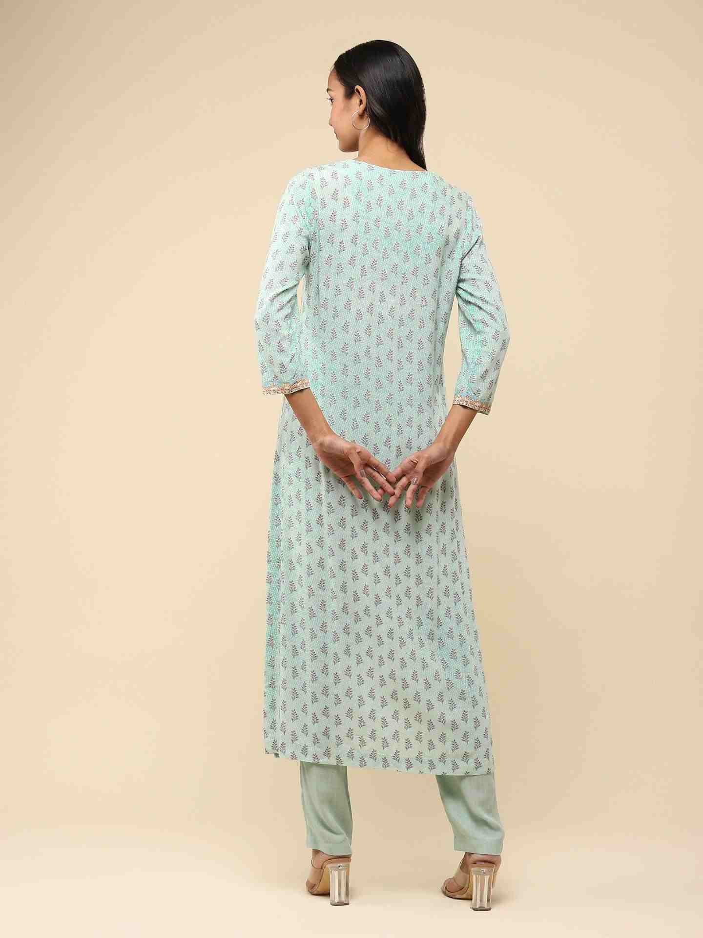 Mint Kalamkari Suit Set