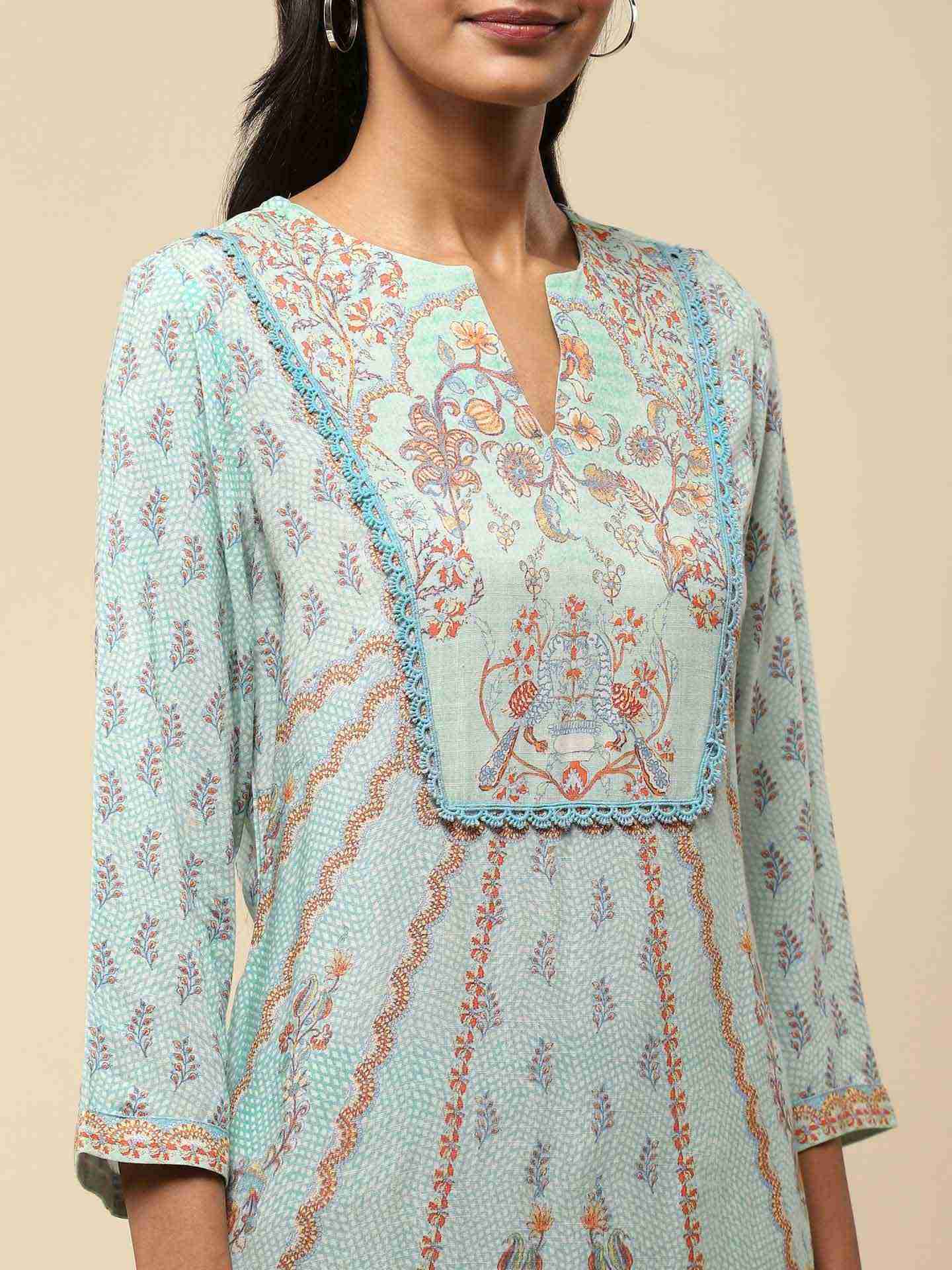 Mint Kalamkari Suit Set