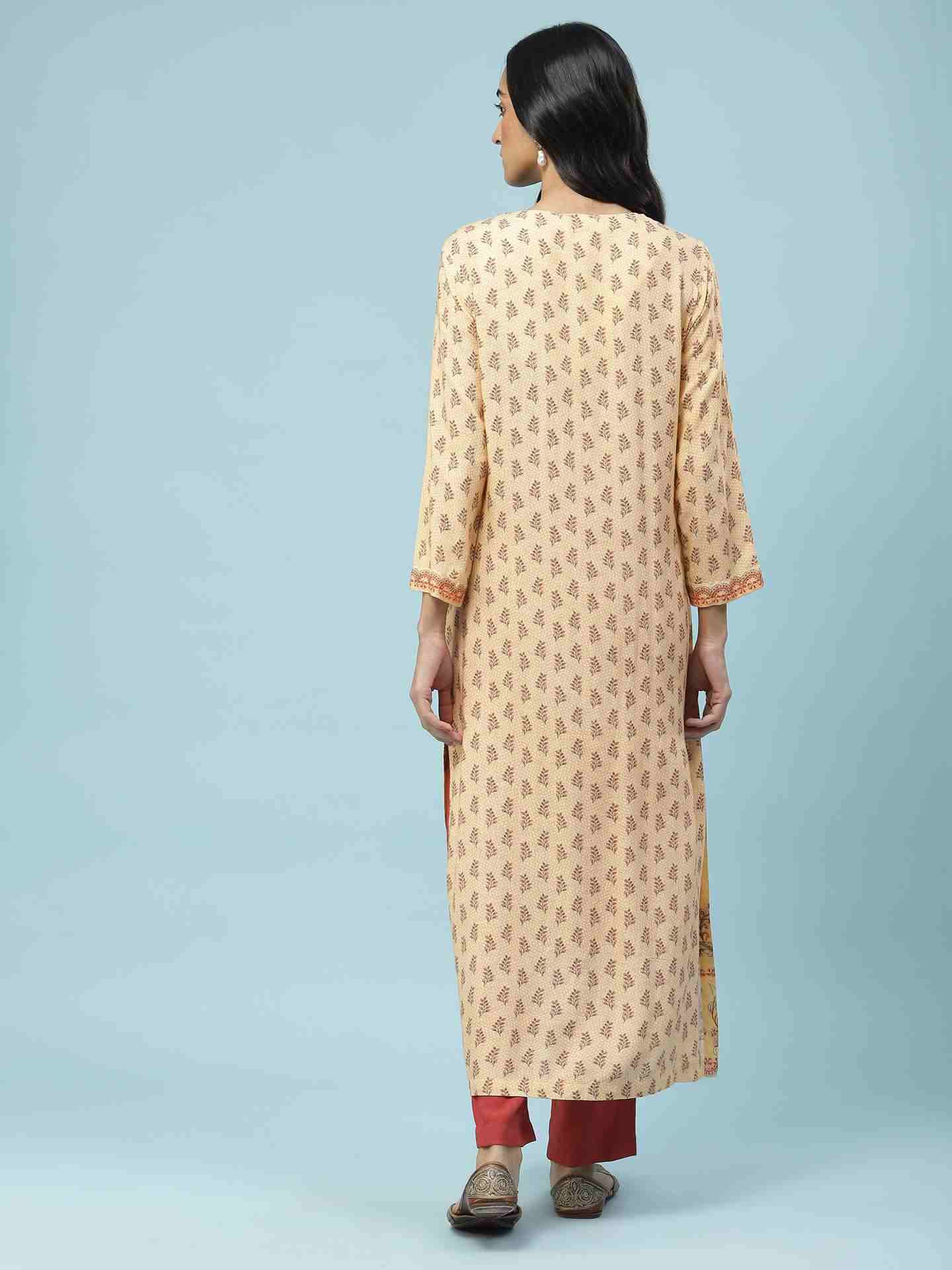 Yellow Kalamkari Suit Set