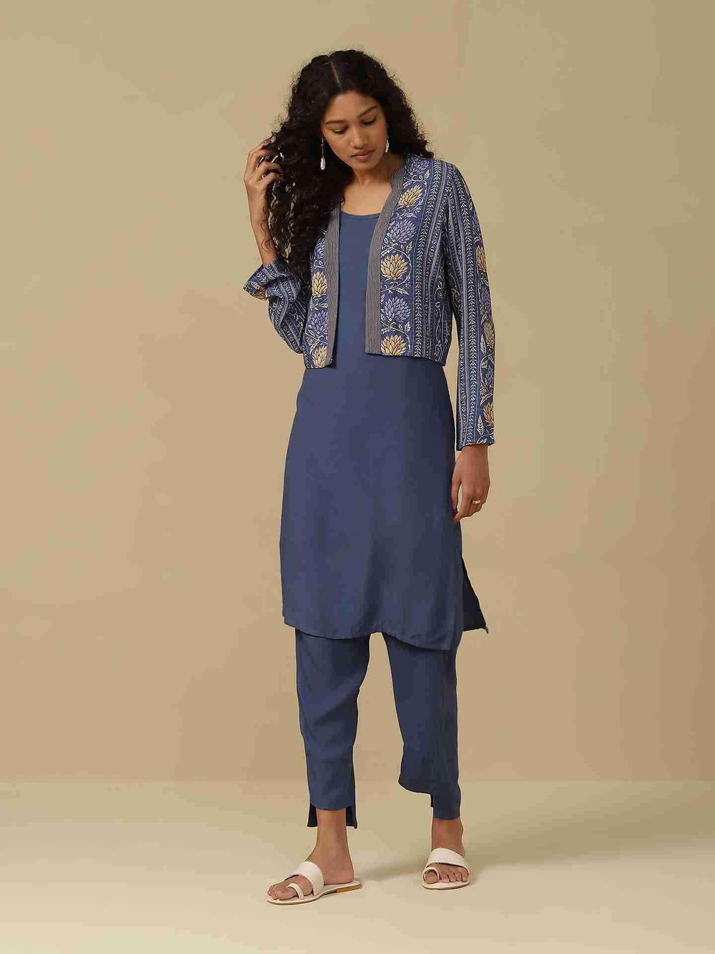 Denim Blue Toobah Suit Set