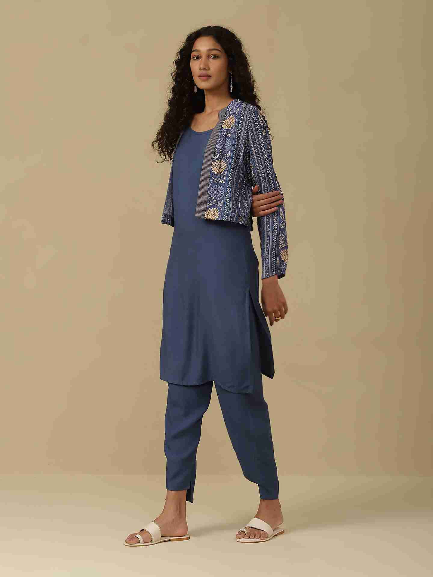 Denim Blue Toobah Suit Set