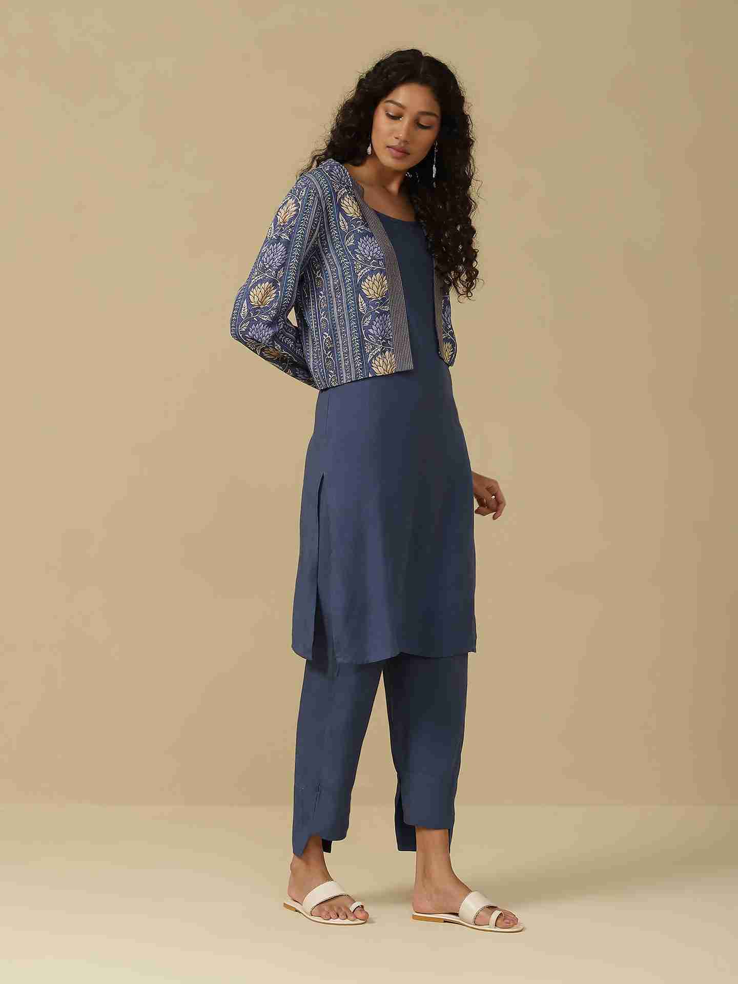 Denim Blue Toobah Suit Set