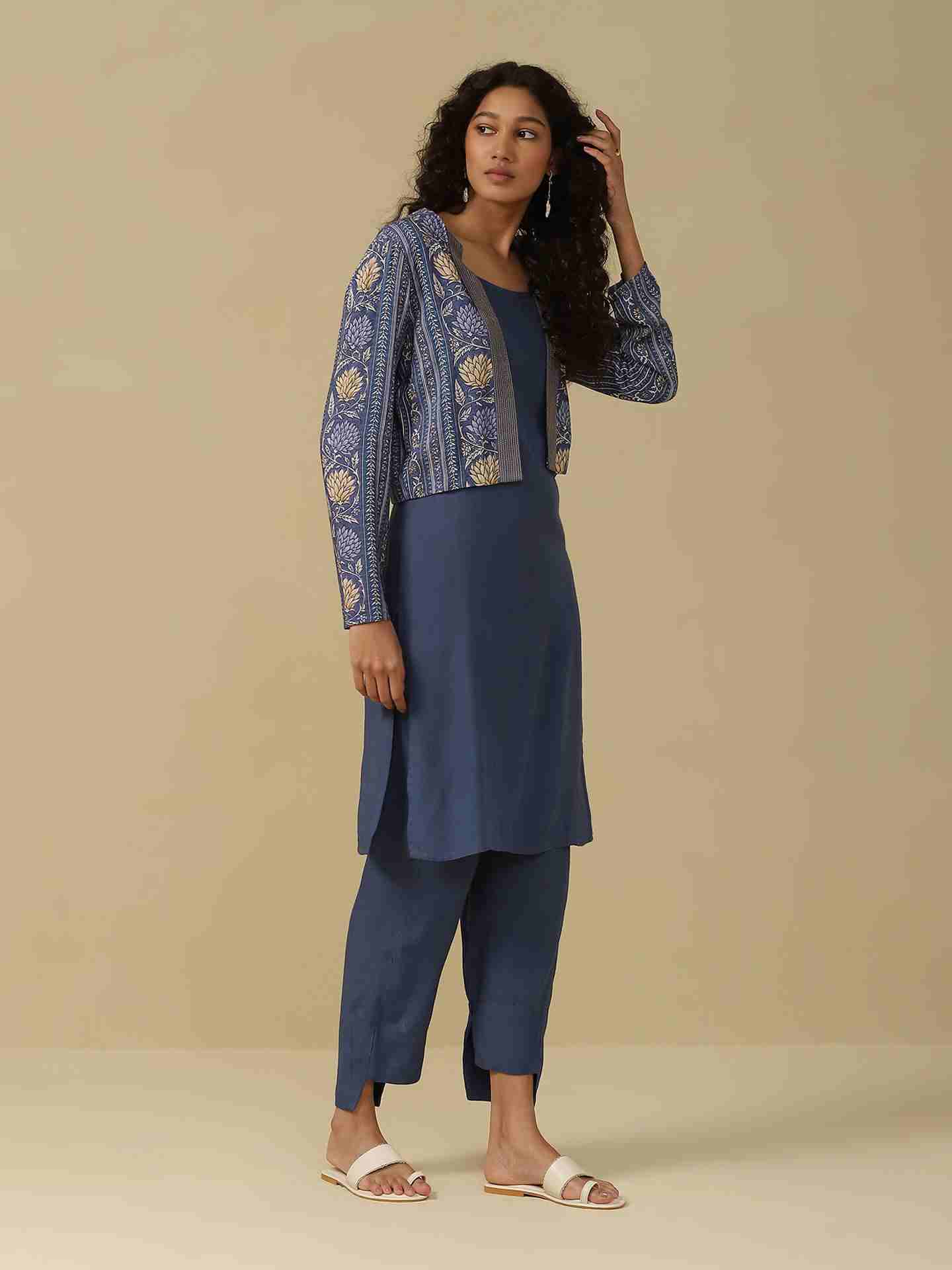 Denim Blue Toobah Suit Set
