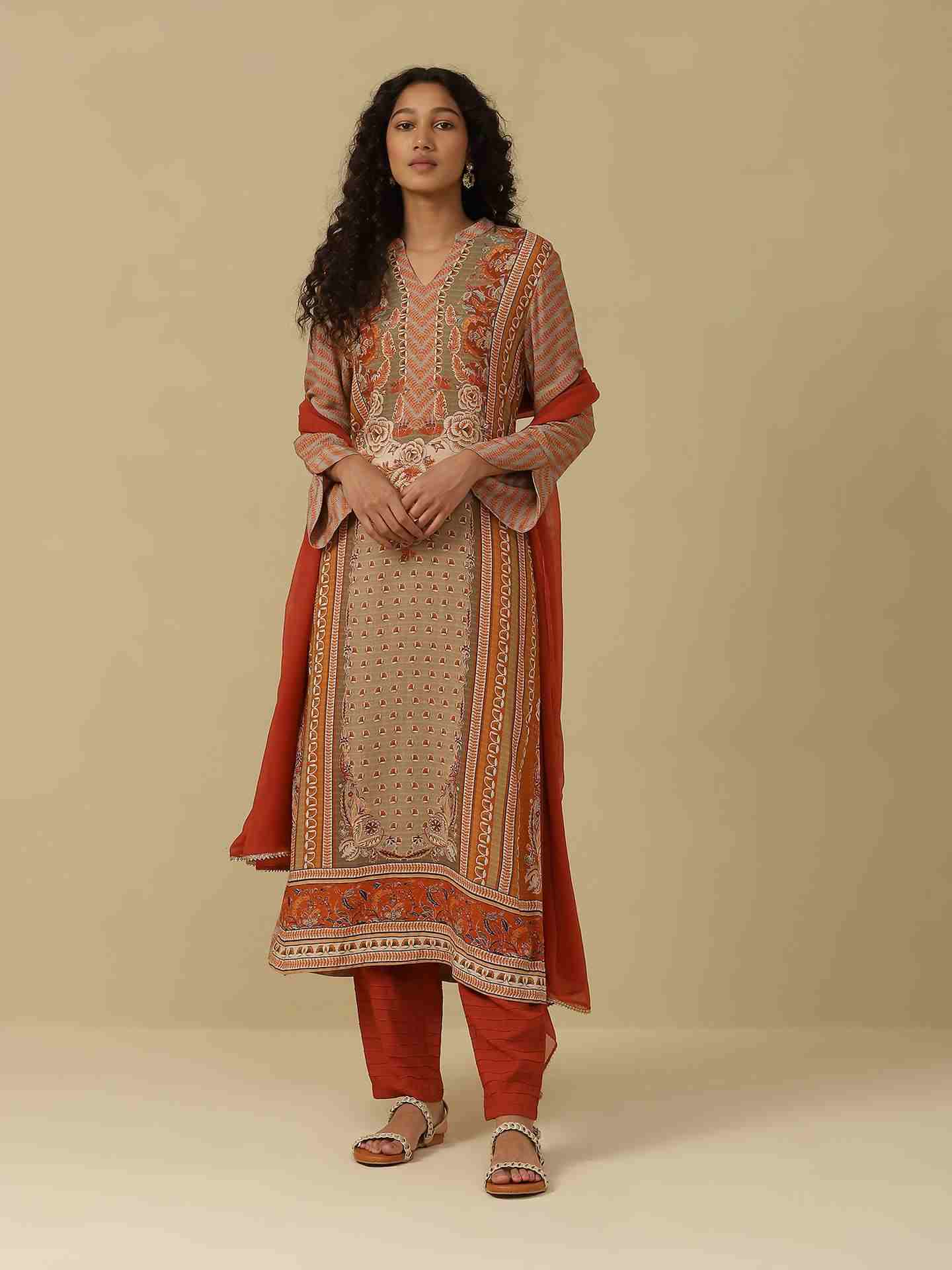 Rust Zunaira Suit Set