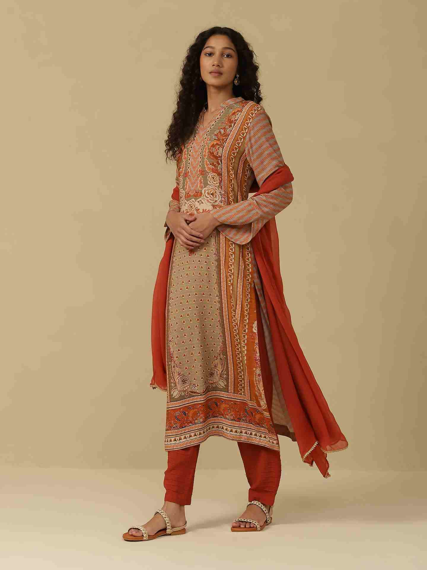 Rust Zunaira Suit Set
