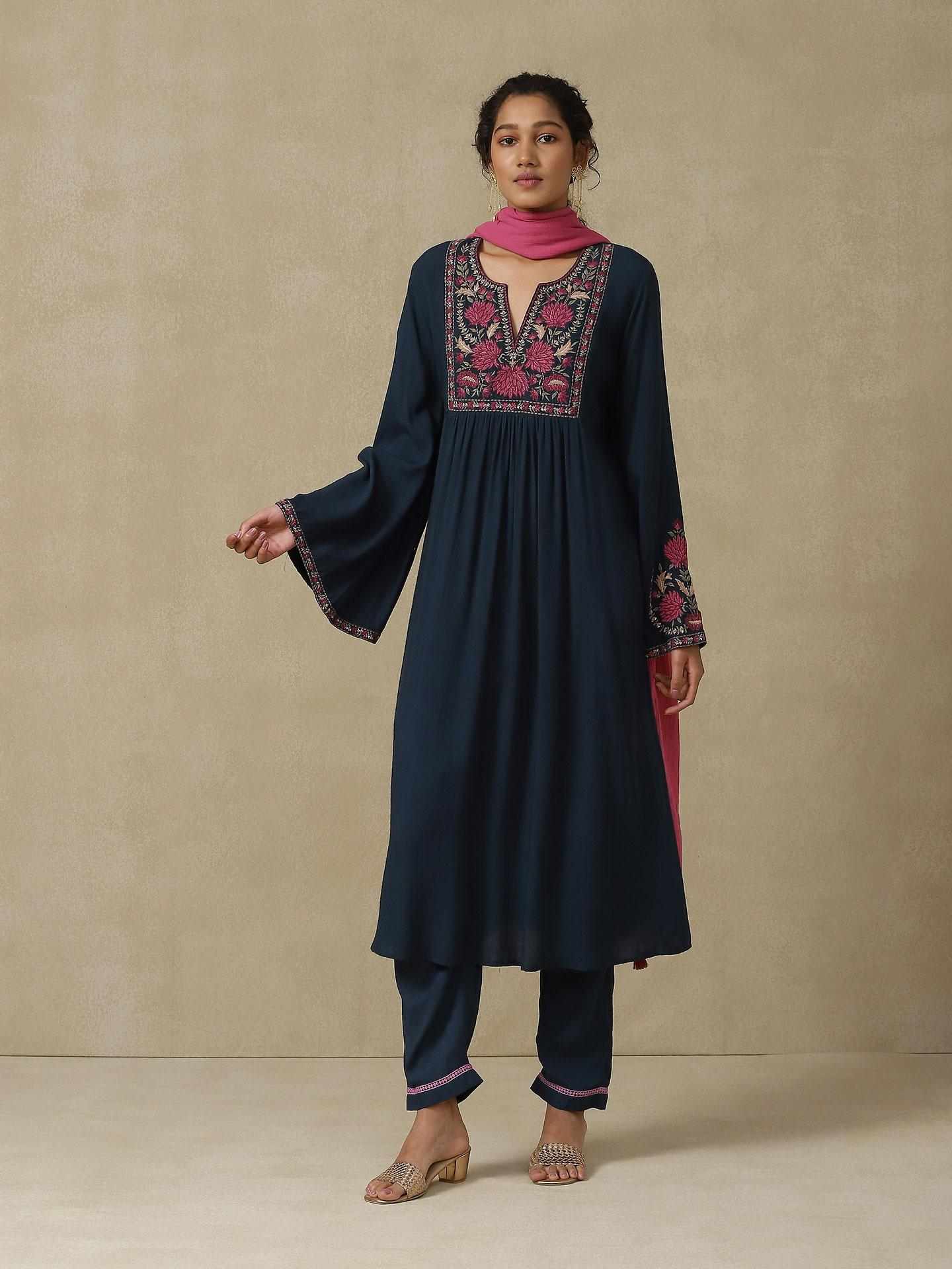 Navy Afnan Festive Suit Set