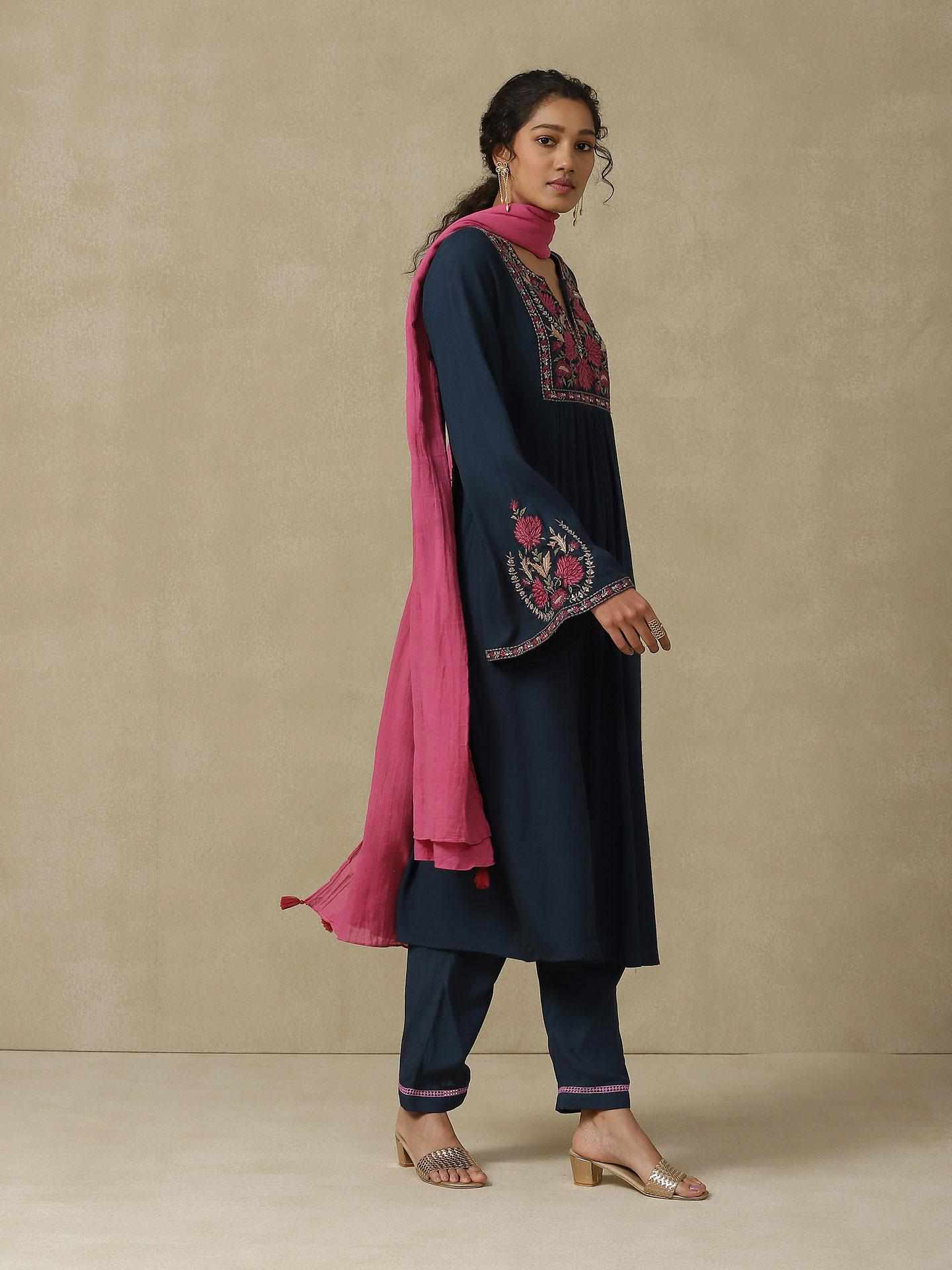 Navy Afnan Festive Suit Set