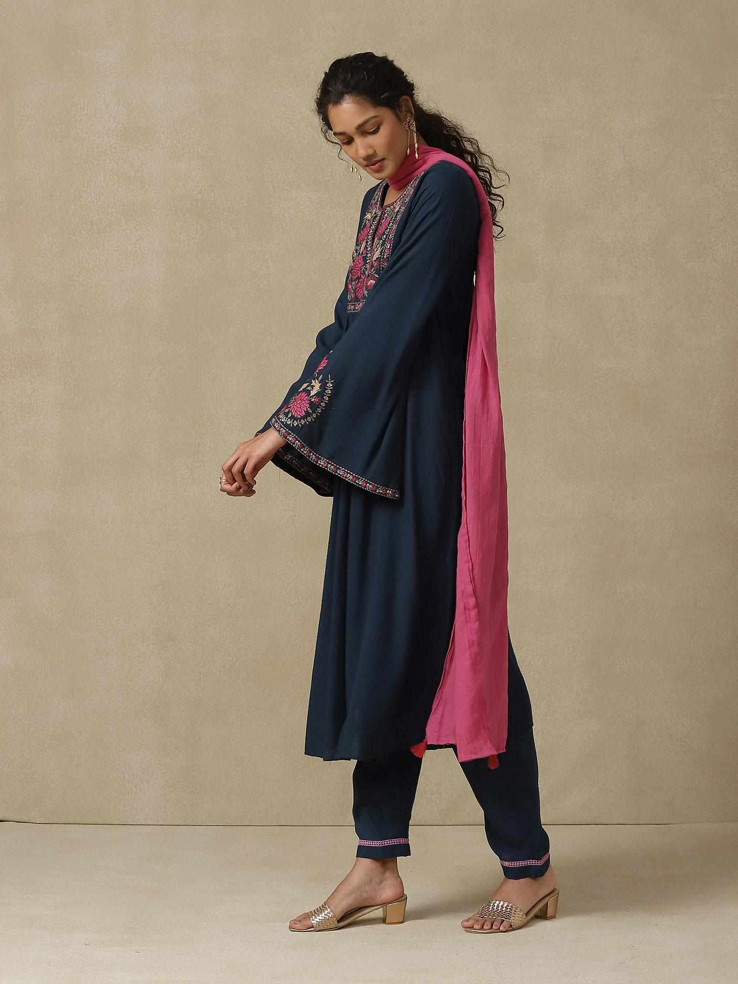 Navy Afnan Festive Suit Set