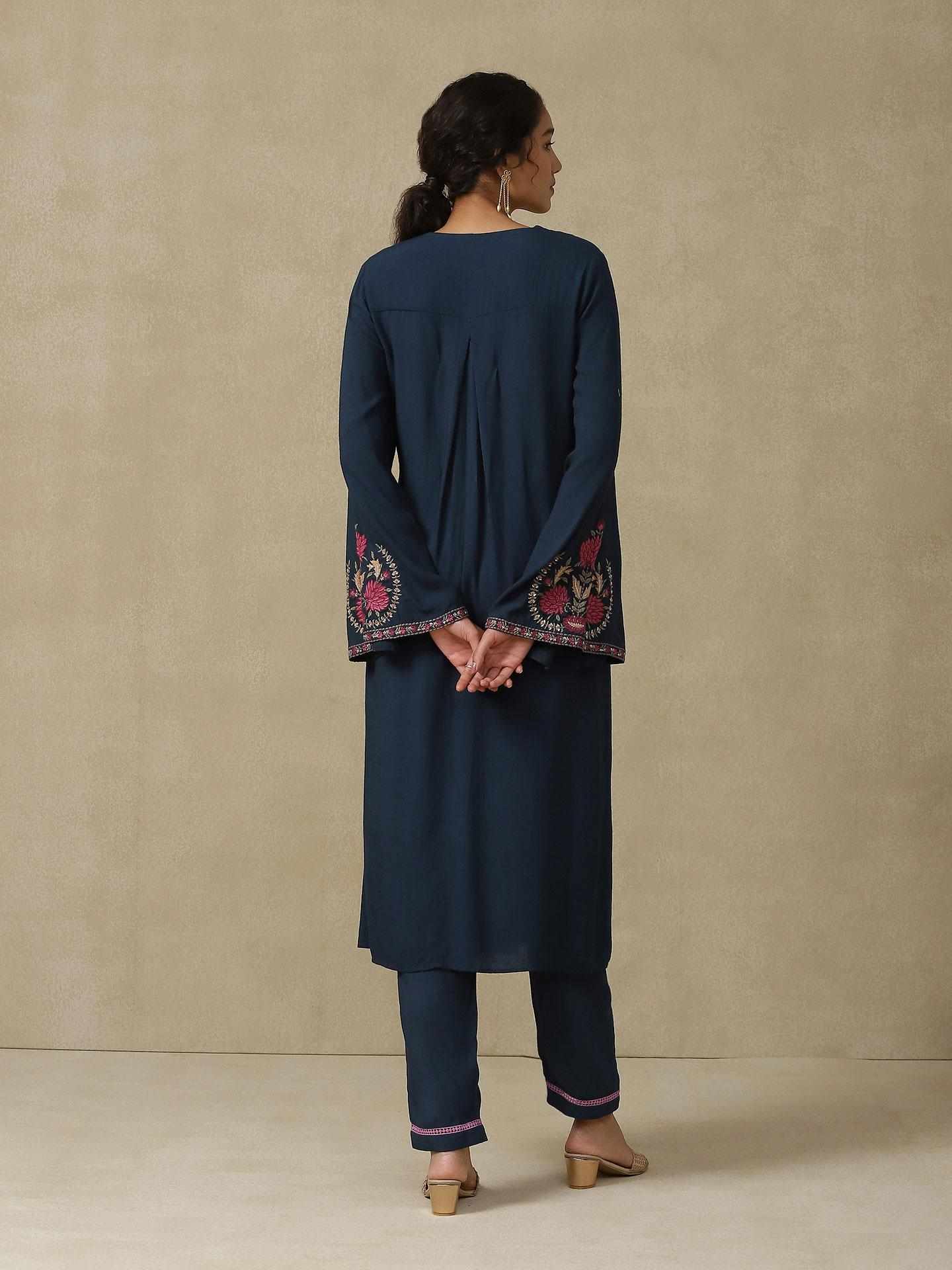 Navy Afnan Festive Suit Set