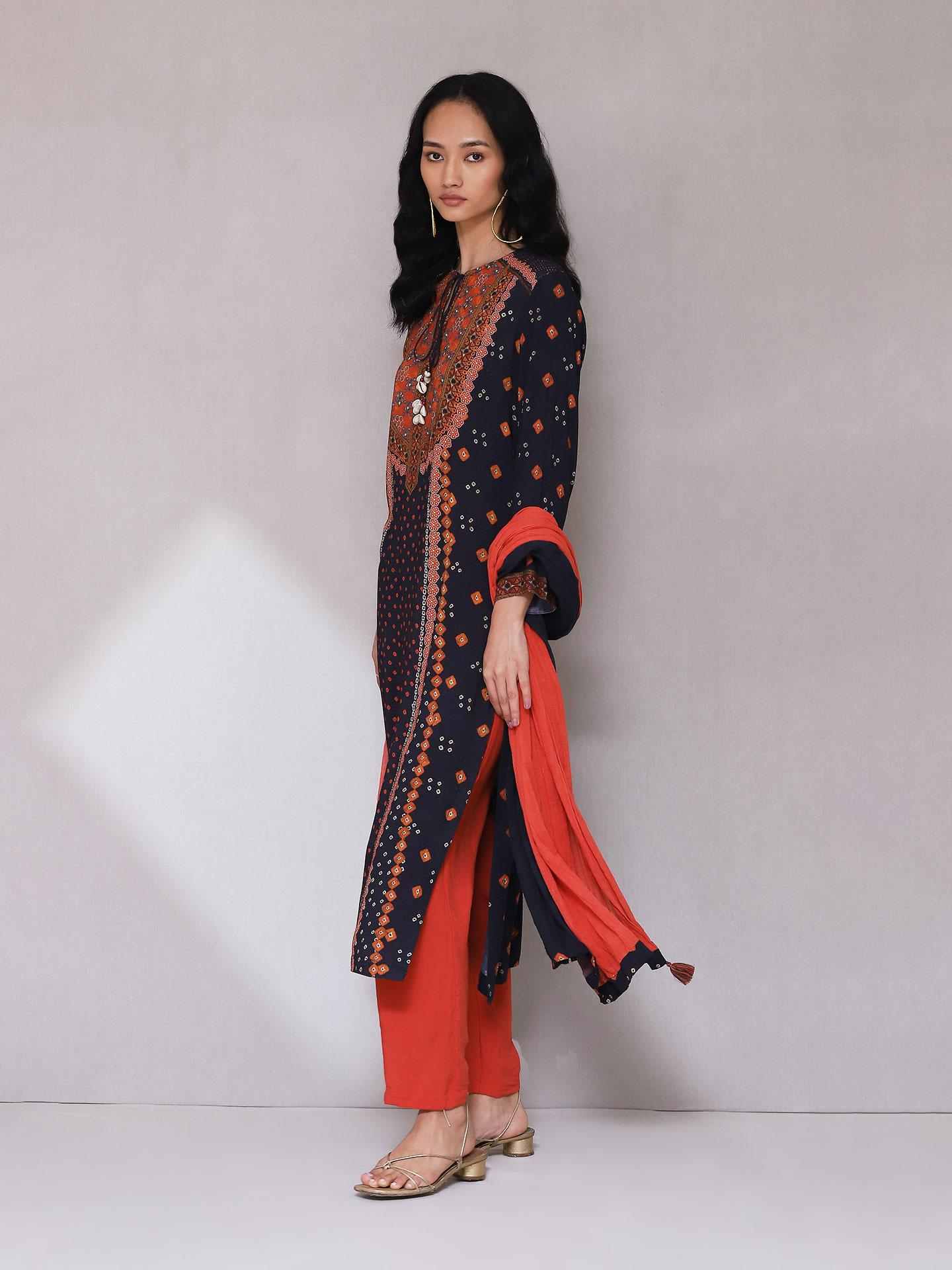 Black Bandhej Suit Set