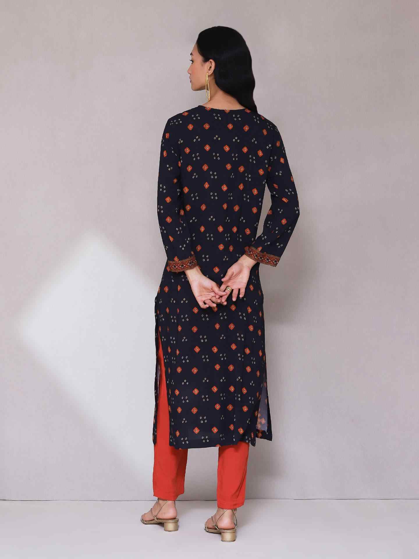 Black Bandhej Suit Set