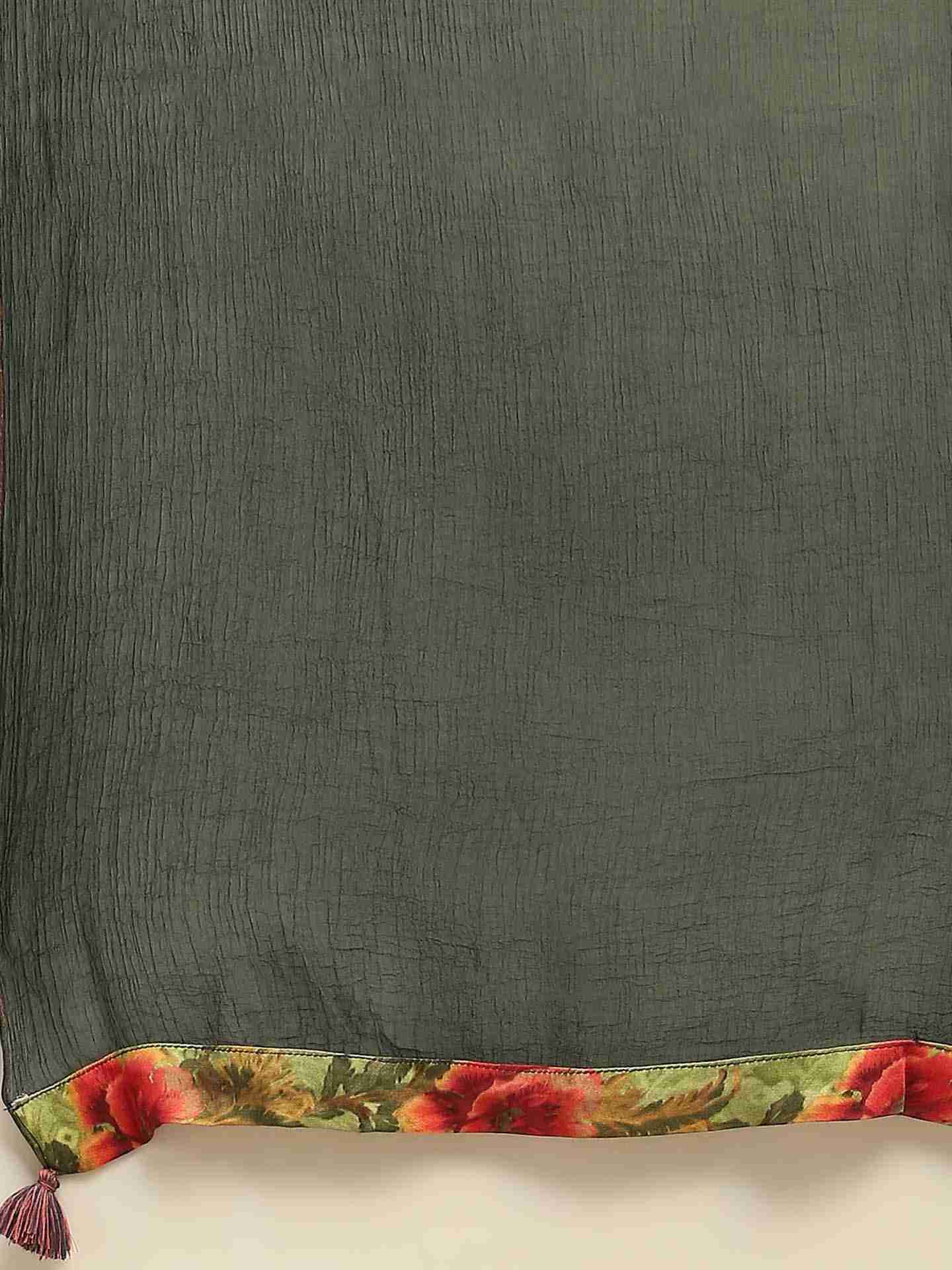 Green Flower Bloom Anarkali Suit