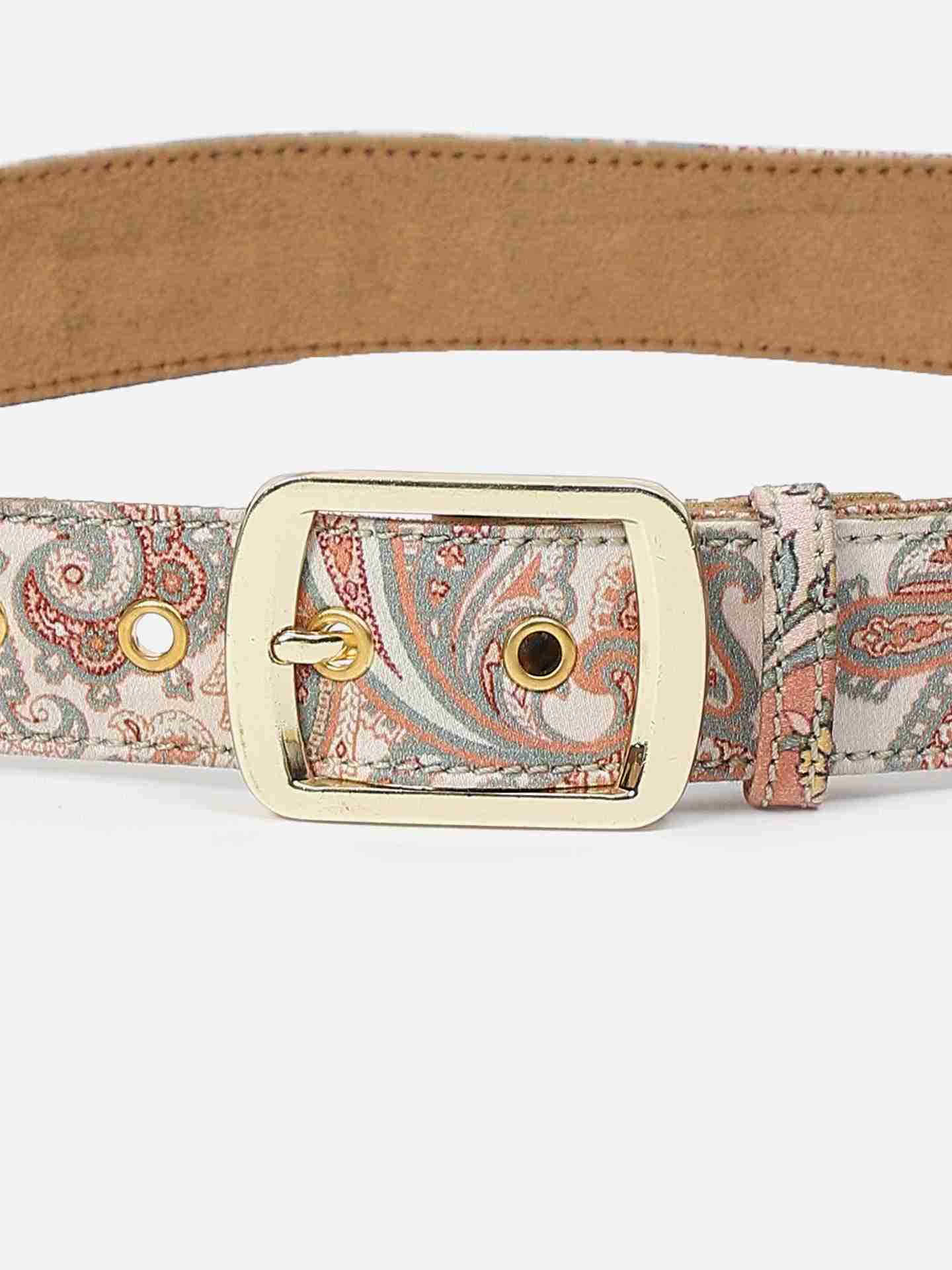 Ecru Paisley Waist Belt