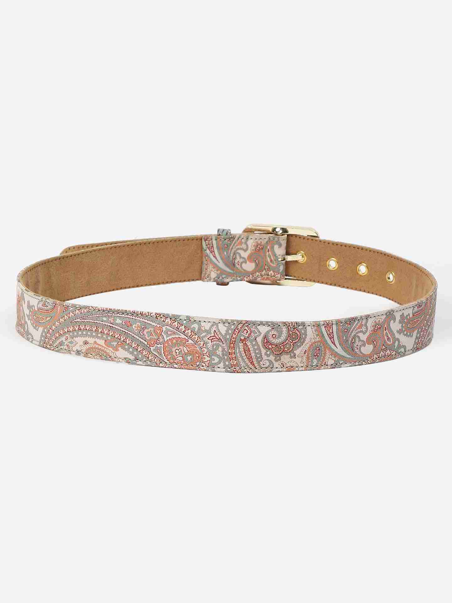 Ecru Paisley Waist Belt