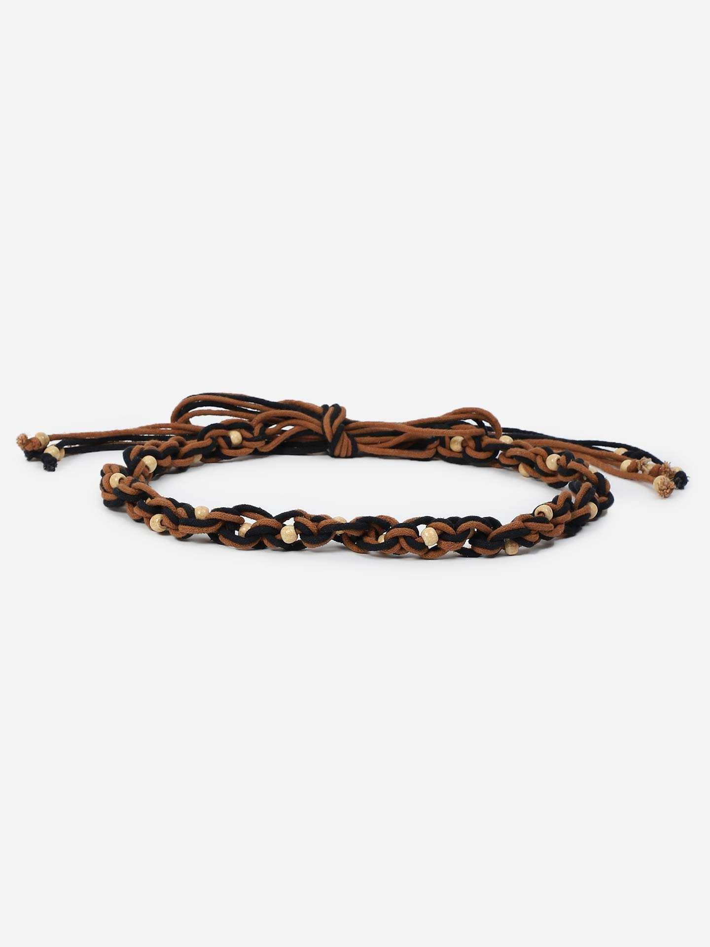 Black & Brown Venice Tie-Up Belt