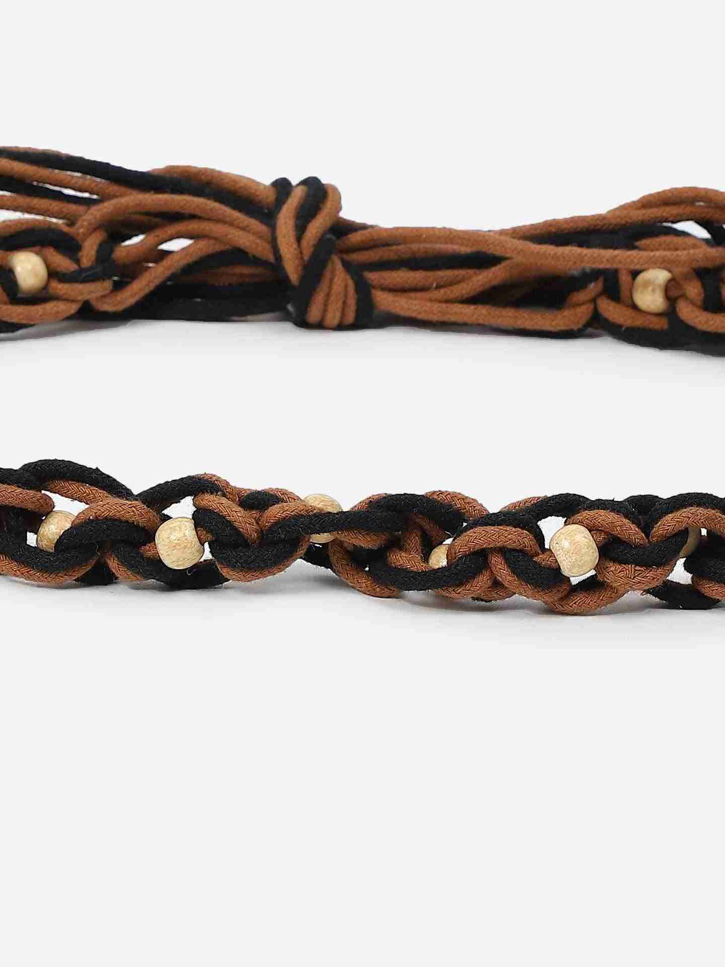 Black & Brown Venice Tie-Up Belt